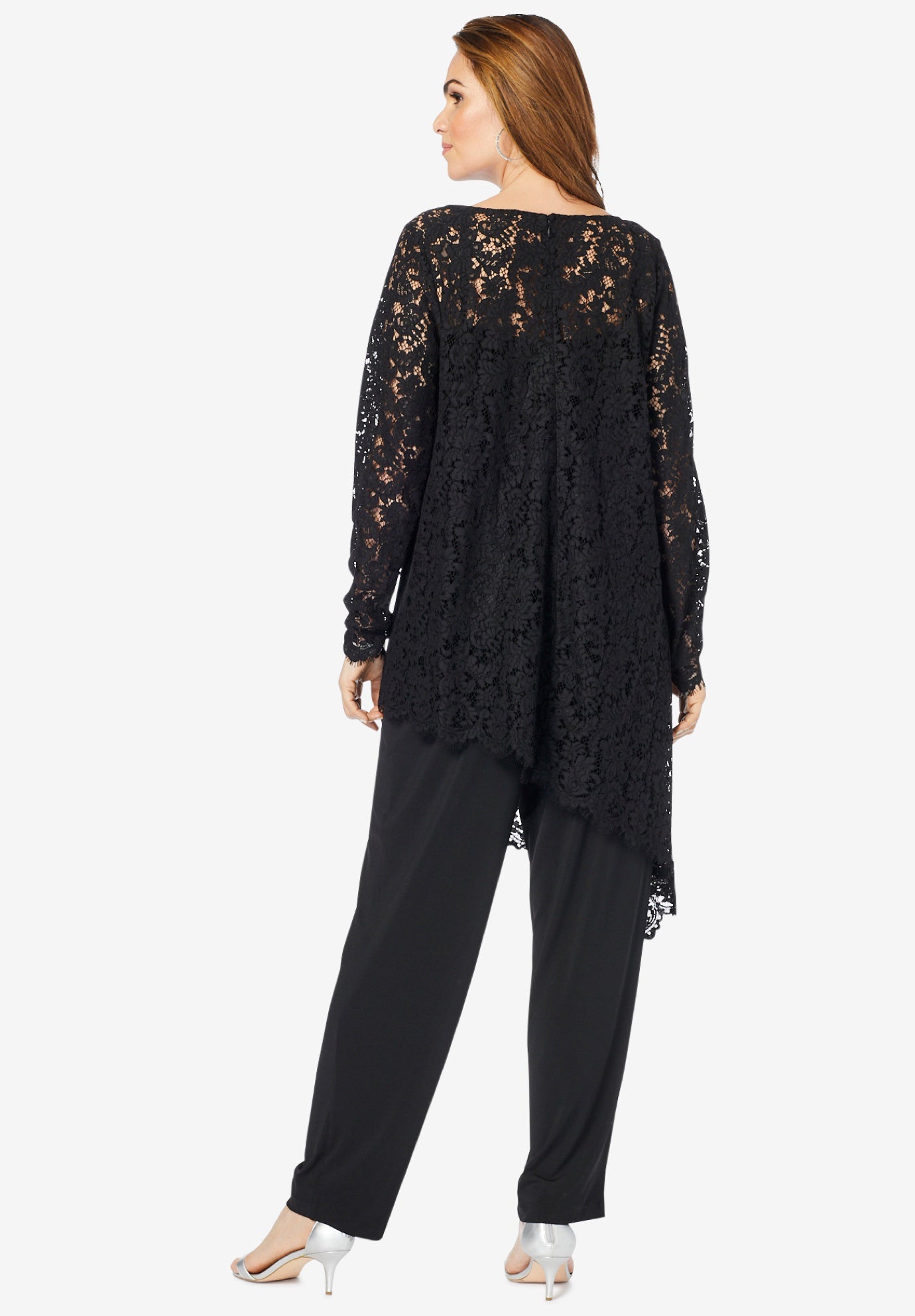 Lace Asymmetric Tunic & Pant Set | Roaman's