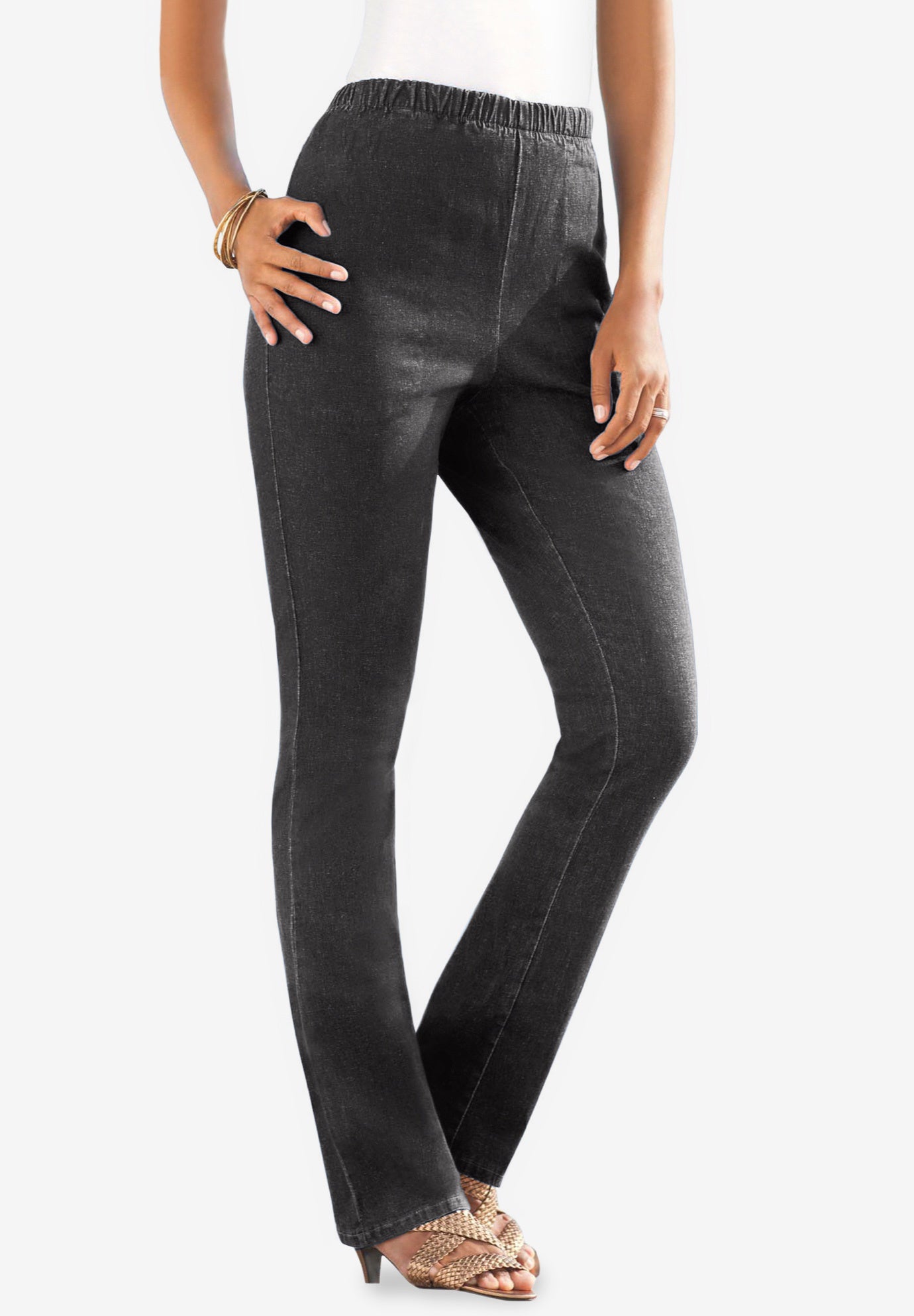 StraightLeg PullOn Stretch Jean by Denim 24/7® Roaman's