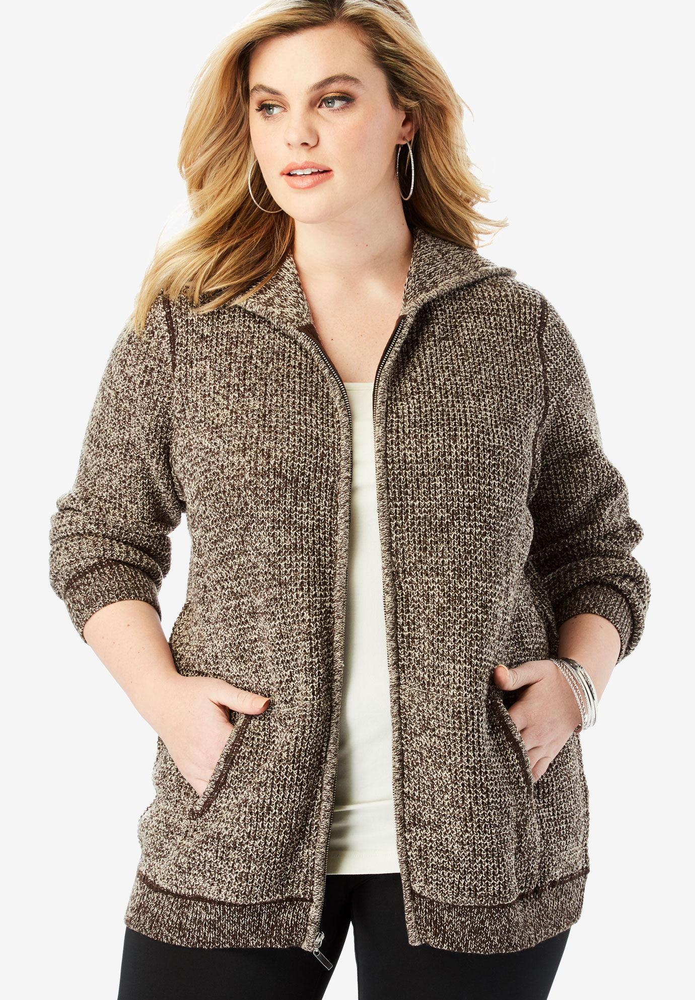 thermal hoodie cardigan for women sizes size