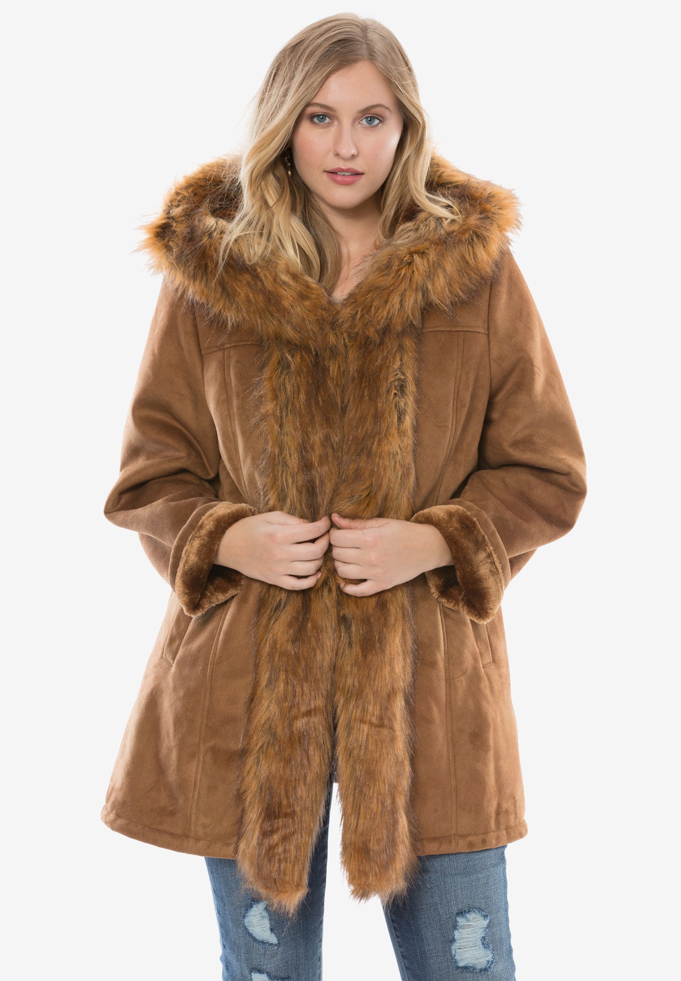 Short Faux Fur Coat by Donna Salyers Fabulous-Furs| Plus ...