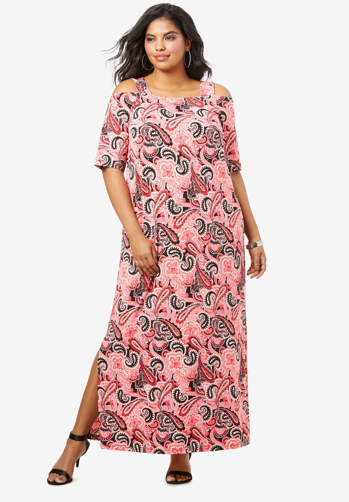 Cold-Shoulder Maxi Dress| Plus Size Dresses | Roaman's