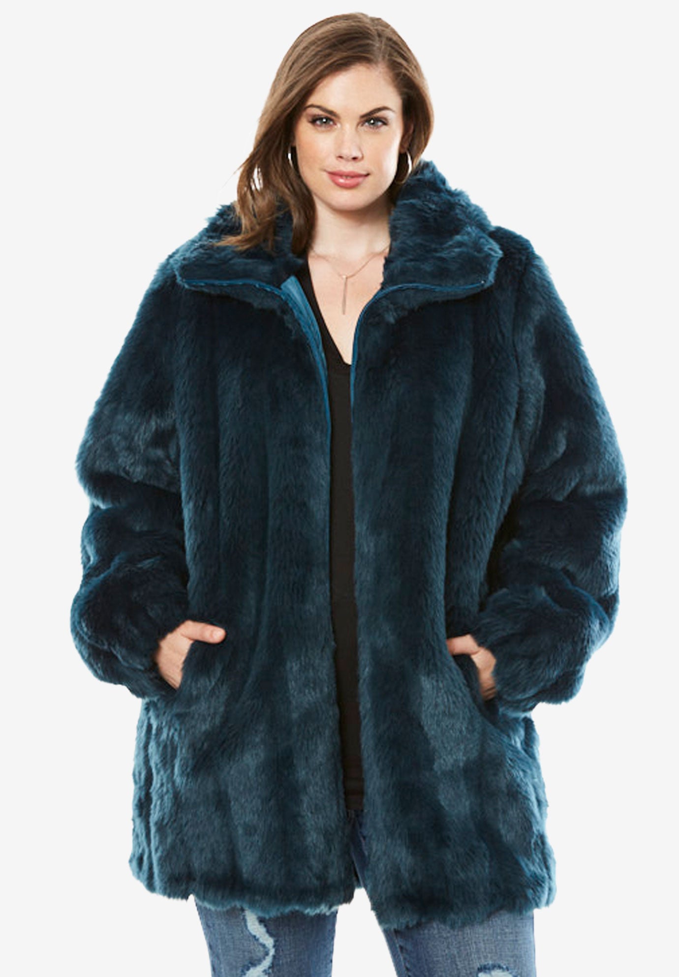 Short Faux Fur Coat Plus Size Coats Jackets Roaman #39 s Short Faux Fur Coat Plus Size Coats Jackets Roaman #39 s
