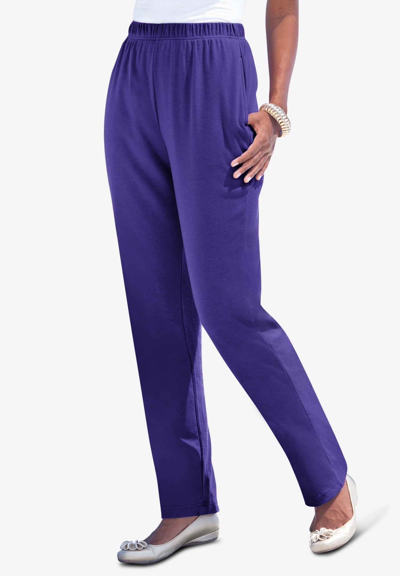Straight-Leg Soft Knit Pant | Roaman's