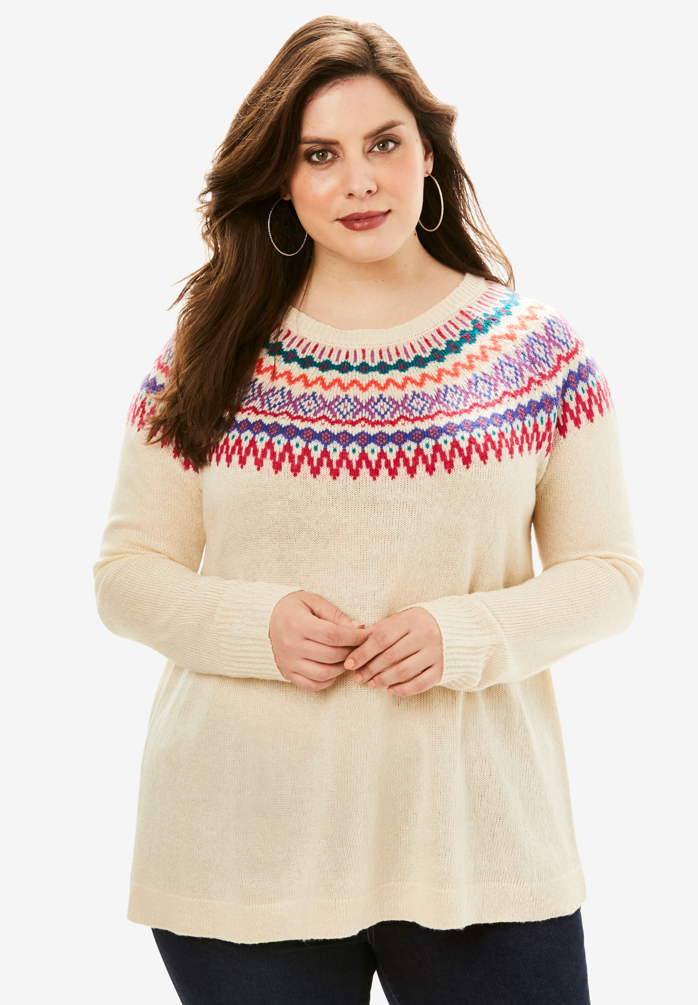Fair Isle Pullover Sweater | Plus SizeSweaters | Roaman's