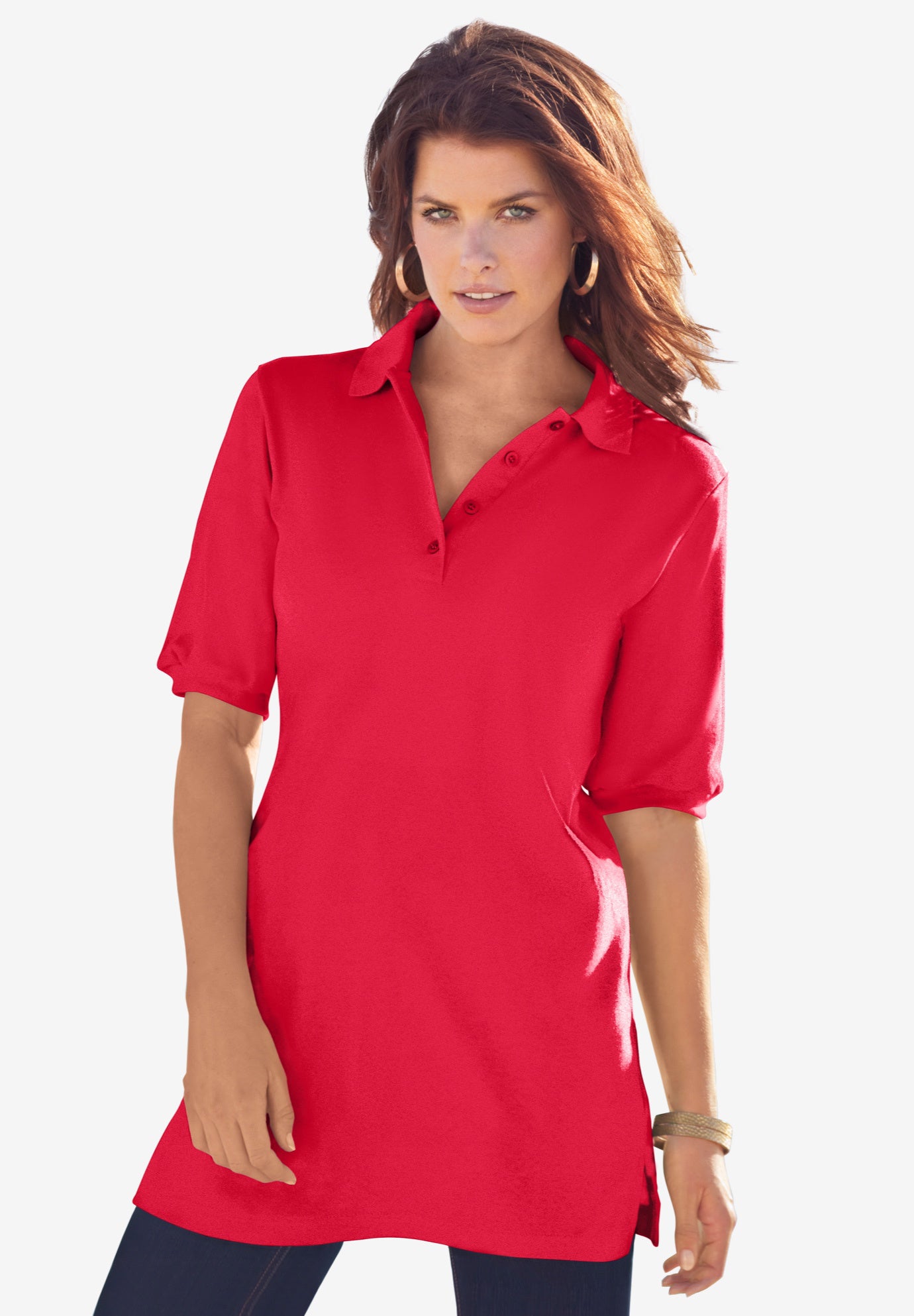Tunic length polo shirts best sale