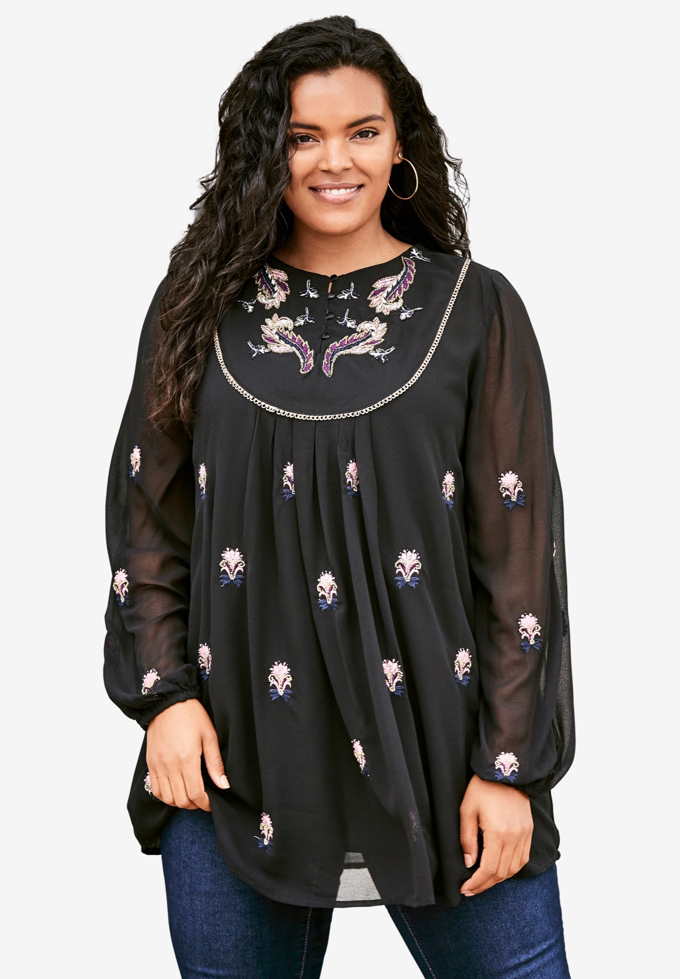 Embroidered Peasant Tunic Roaman's