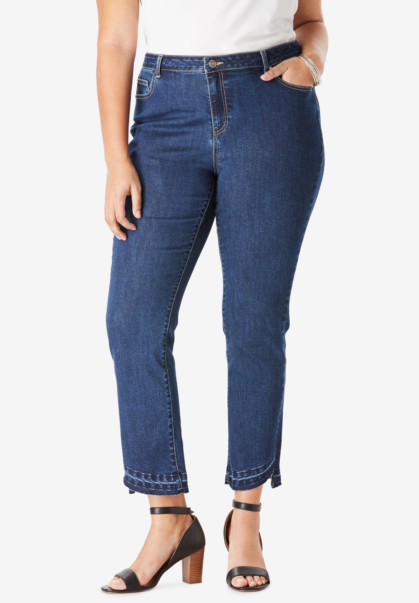 Tulip-Hem Skinny Jean by Denim 24/7®| Plus Size Skinny Leg Jeans | Roaman's