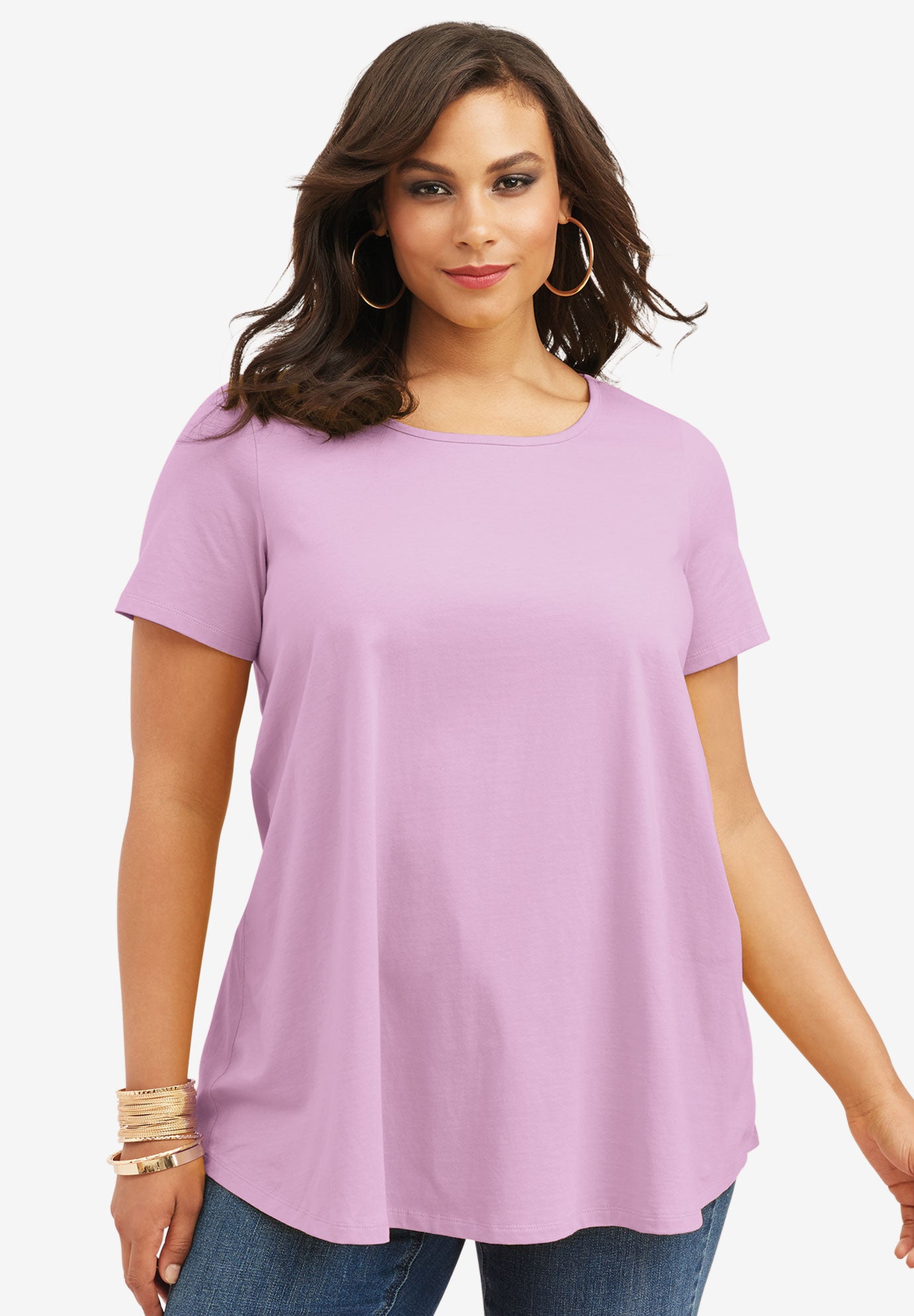 Ultimate Trapeze Tee Plus Size Short Sleeve Roaman's