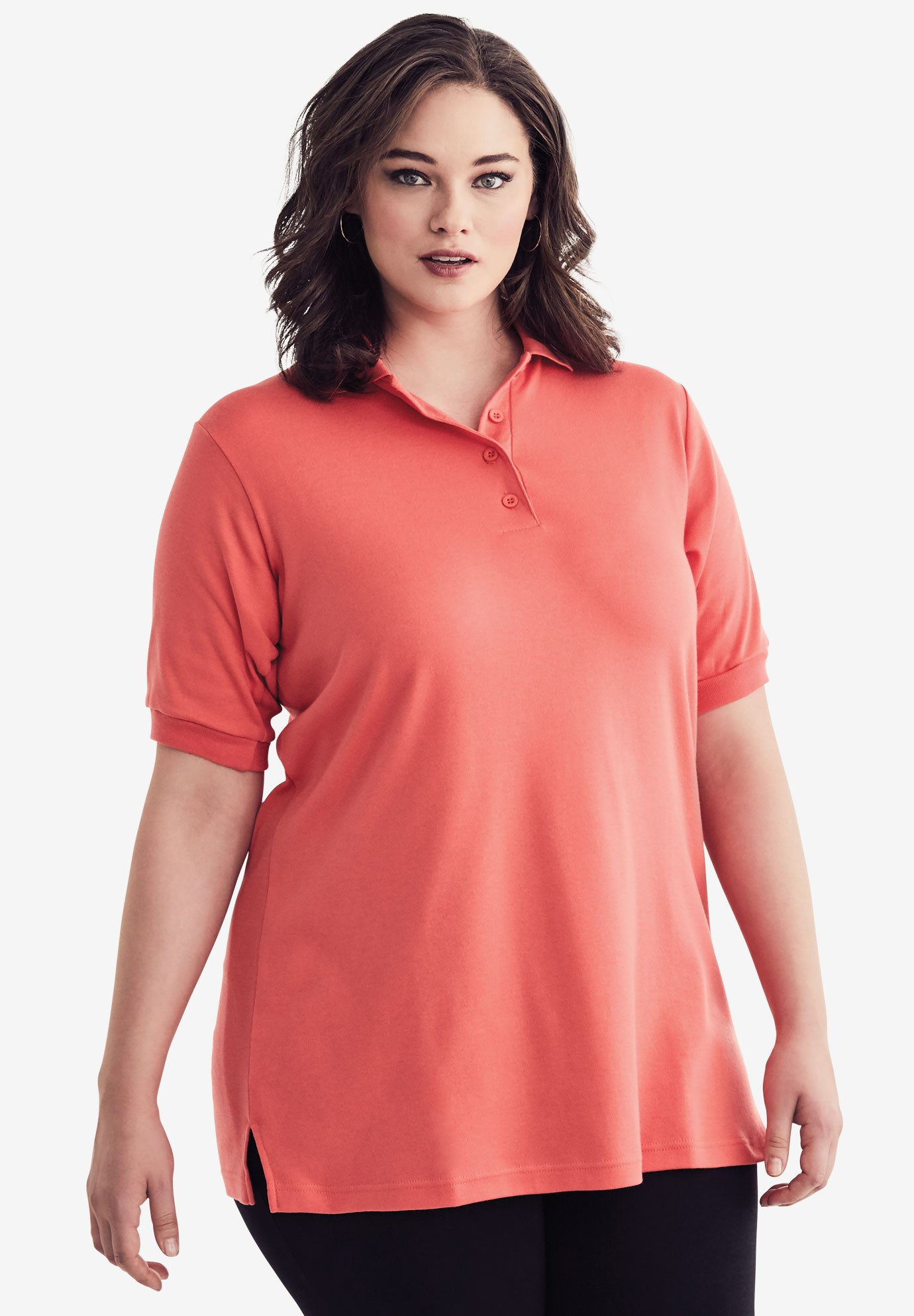 Oversized Polo Tunic Plus Size Tunics Roaman's