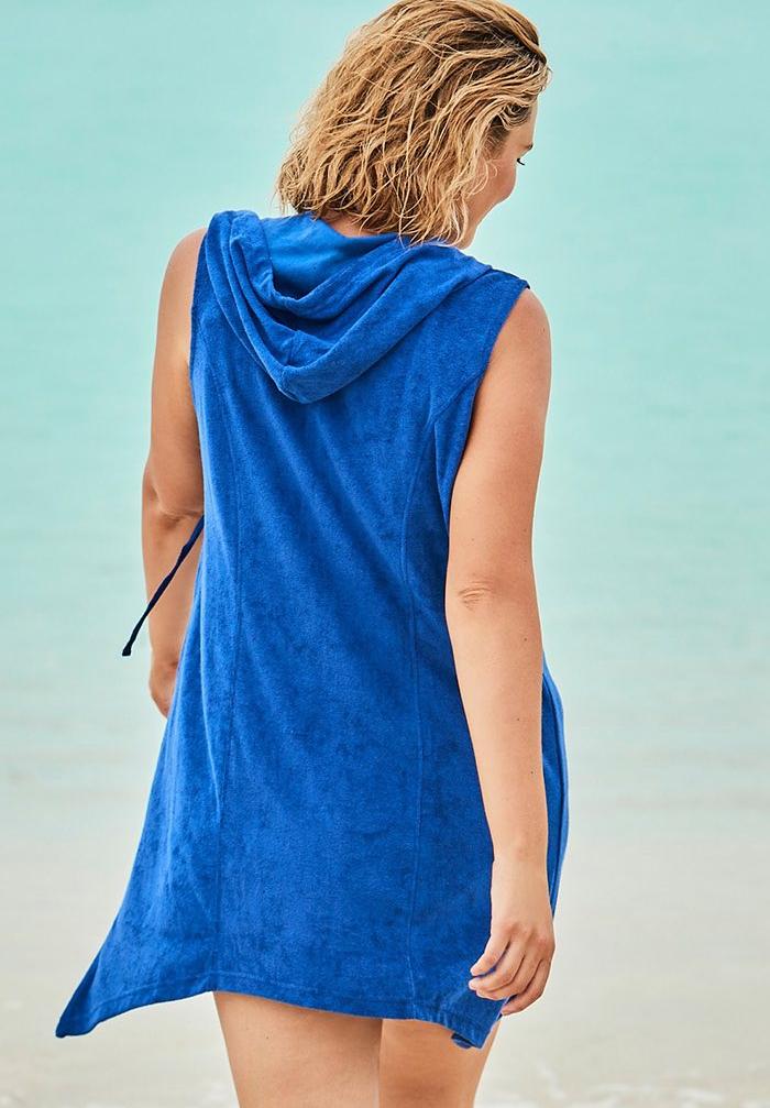 Maci Zip Front Terrycloth Cover Up Hoodie Roaman's