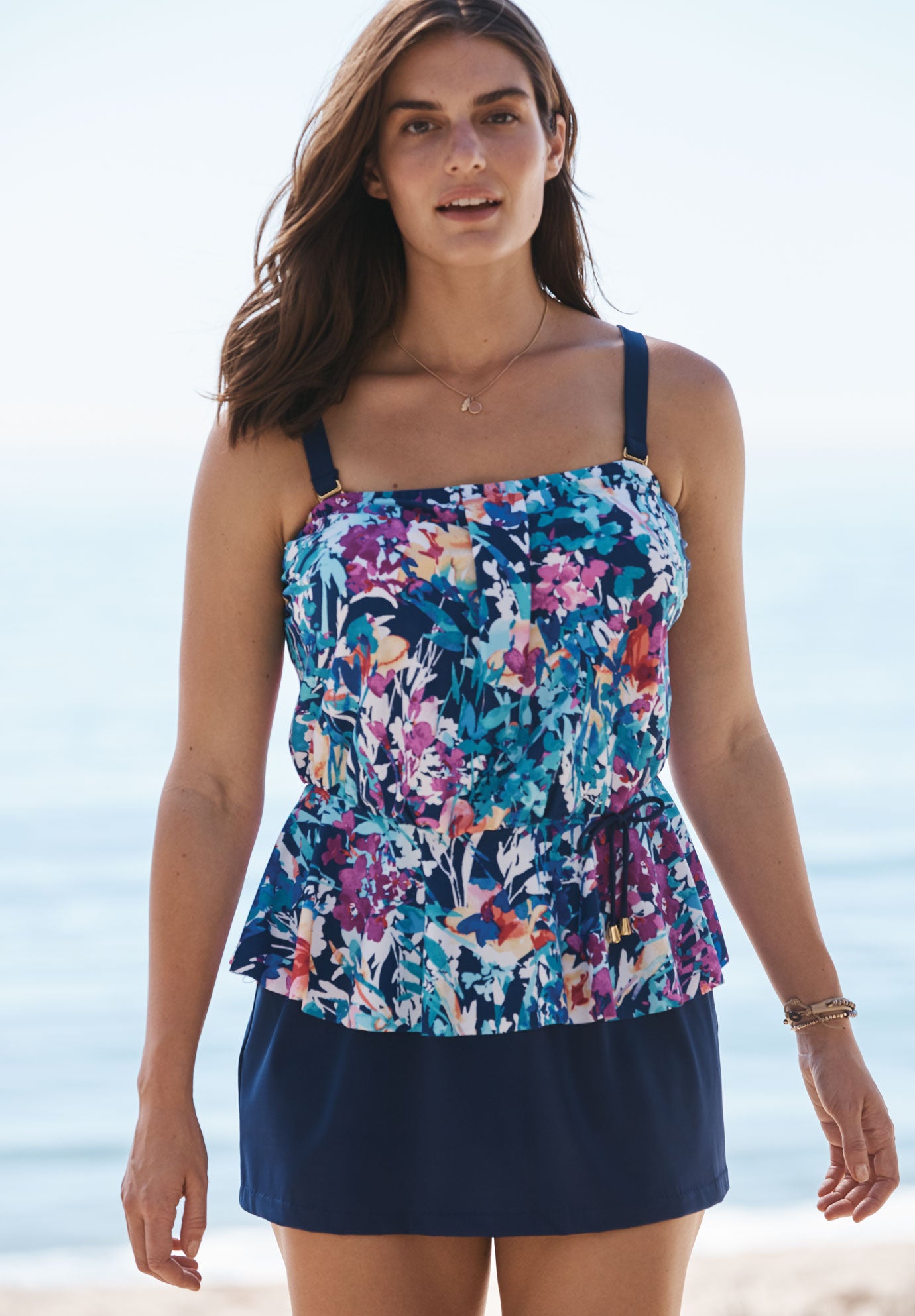 Peplum Tankini Swim Top by Maxine of Hollywood | Plus Size ...