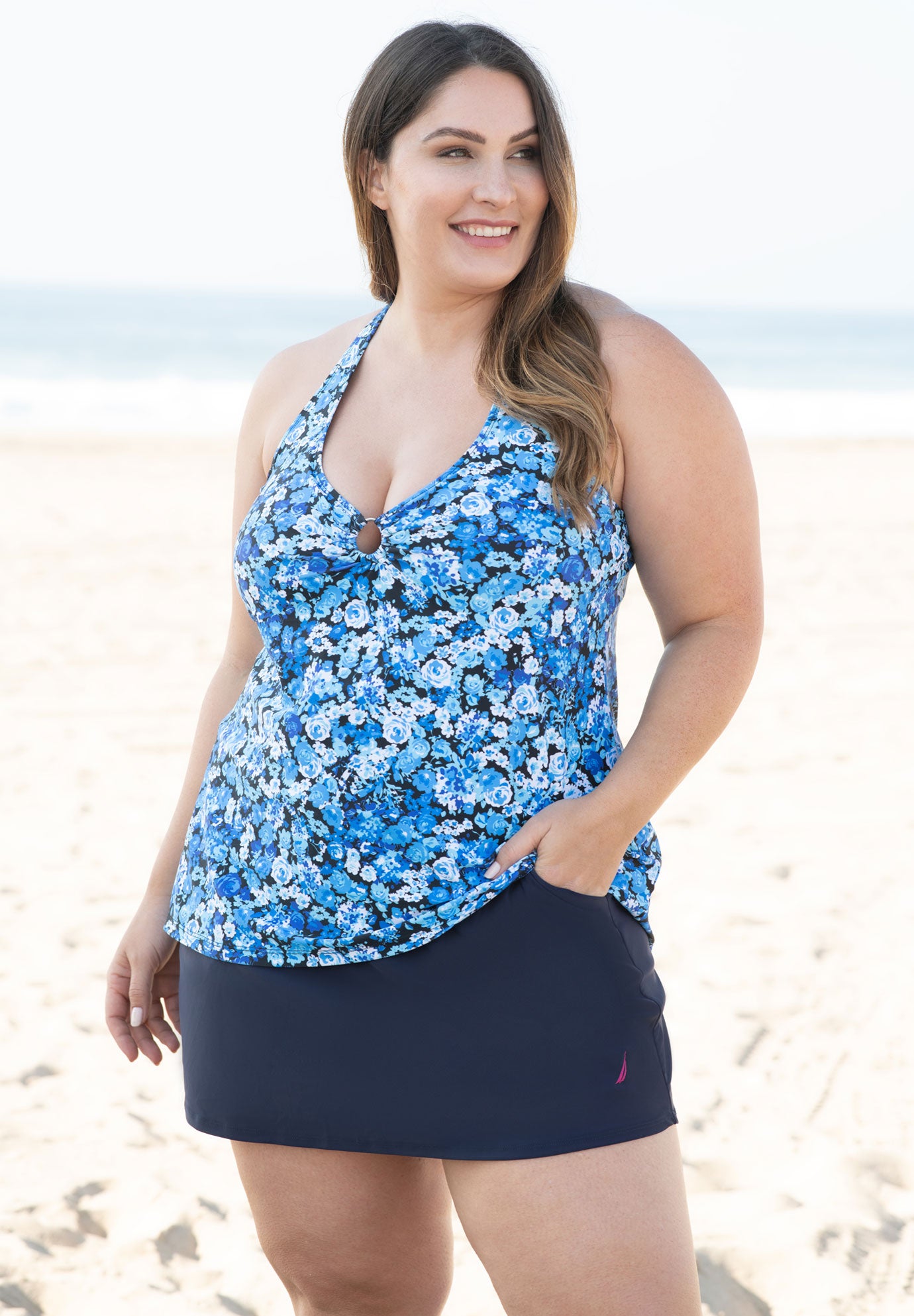 V-Neck Tankini Top by Nautica| Plus Size Swimwear | Roaman's