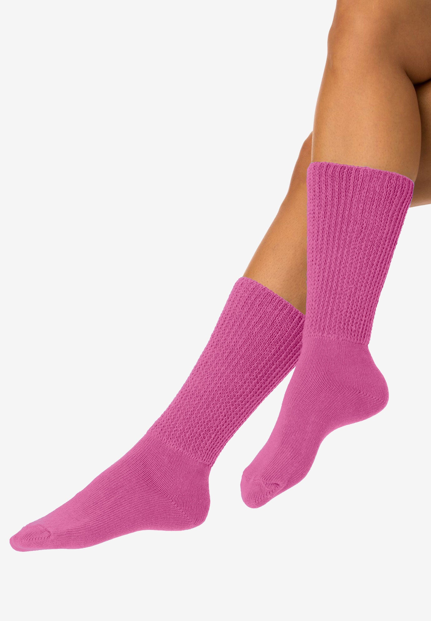 2Pair Open Weave Extra Wide Socks by Comfort Choice® Plus Size Hosiery and Socks Roaman