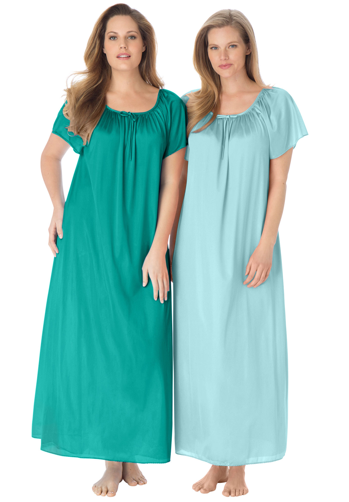 2-Pack Long Nightgown Set by Only Necessities® | Plus Size Clearance Sleepwear | Roaman&#39;s