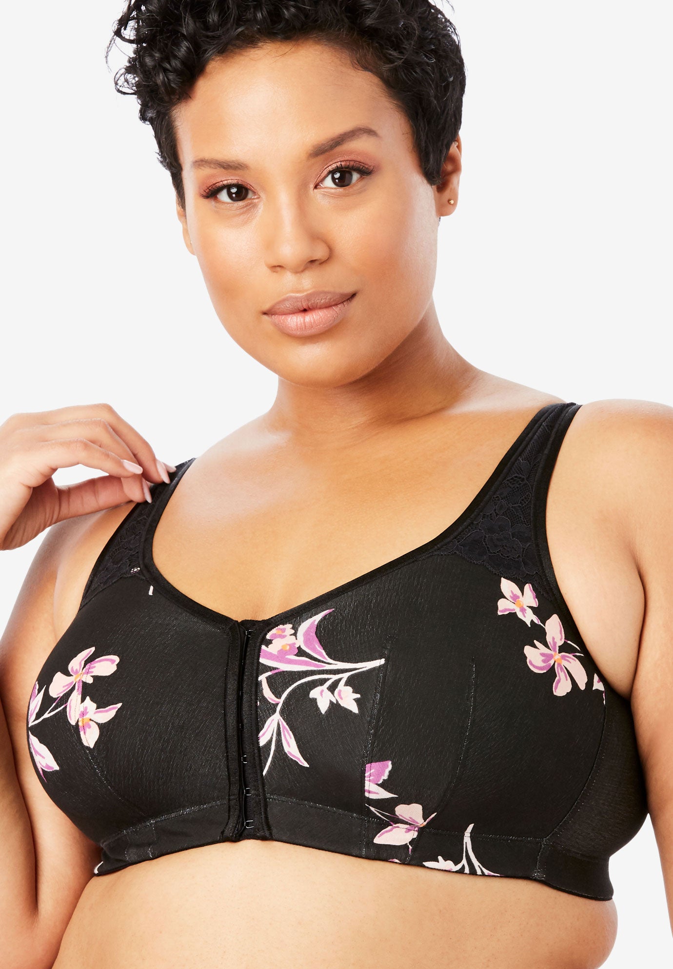front hook sports bra plus