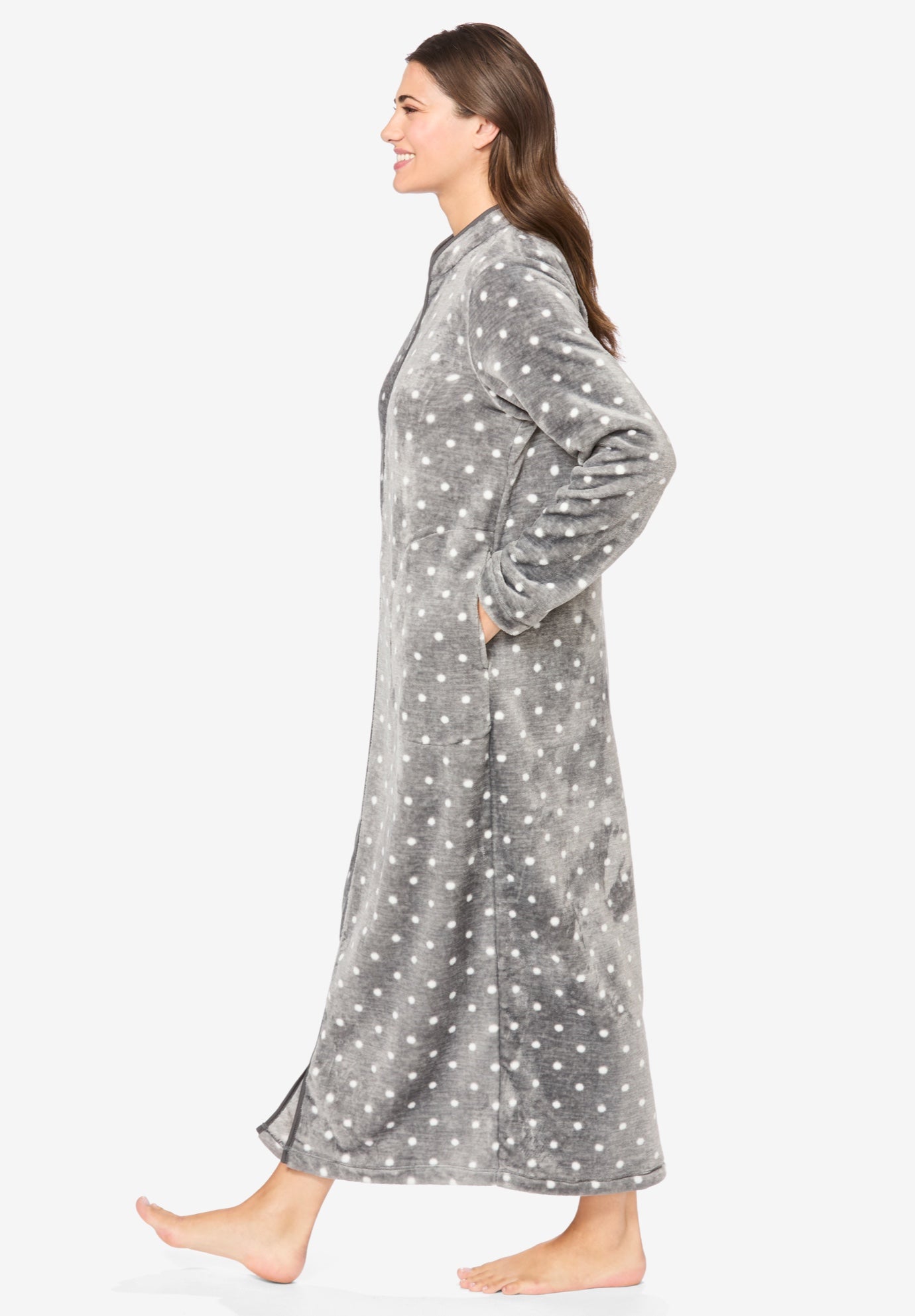 The Microfleece Robe by Dreams & Co.® Plus Size Robes Roaman's