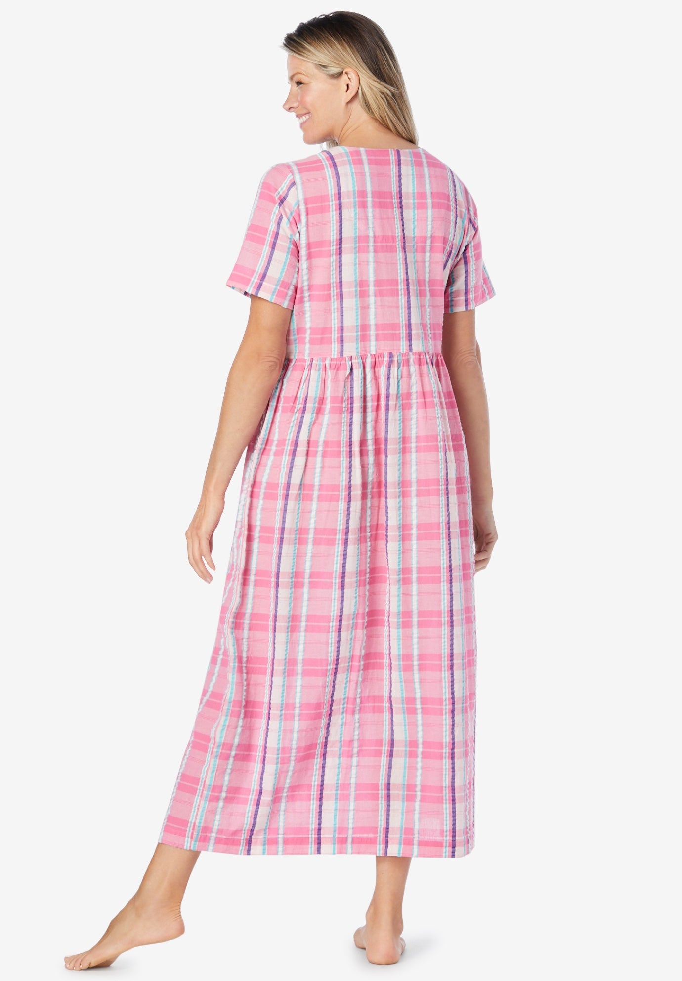 Long Seersucker Lounger by Only Necessities® Plus Size Loungewear