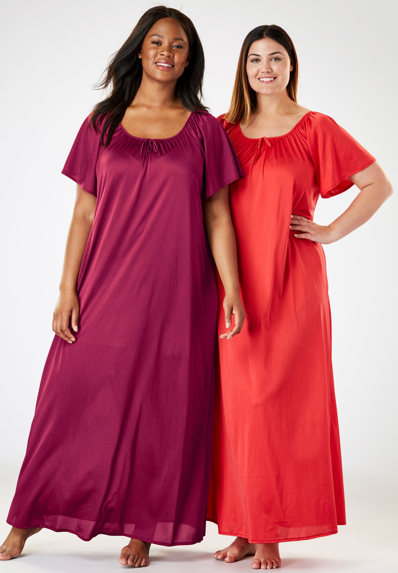 2-Pack Long Nightgown Set by Only Necessities®| Plus Size Sleepwear ...