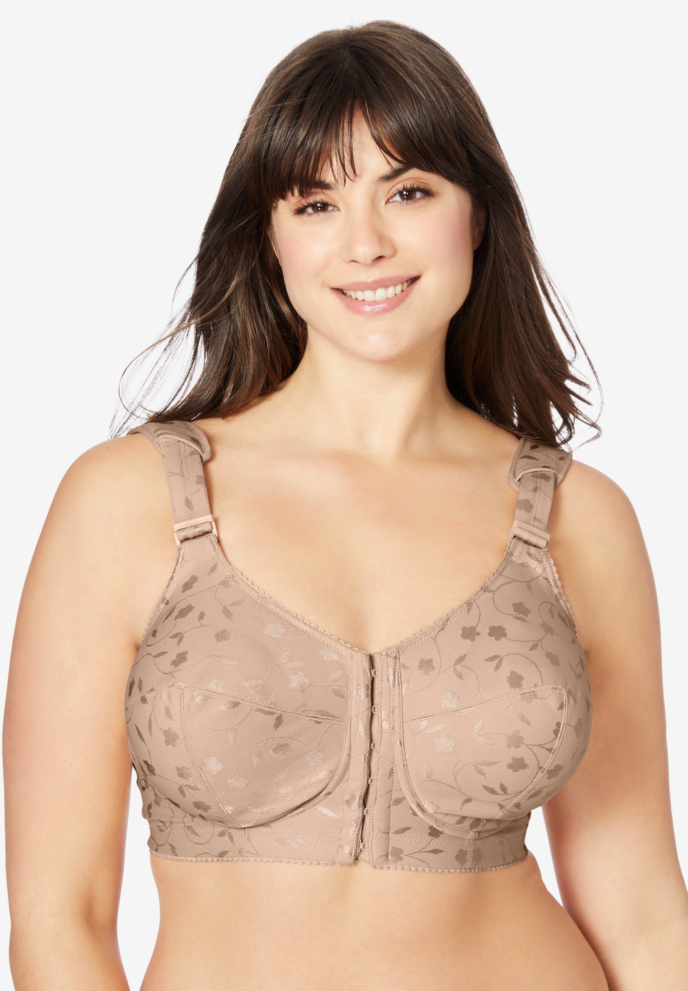 Elila® Jacquard FrontClose Wireless Bra Plus Size Wireless Bras