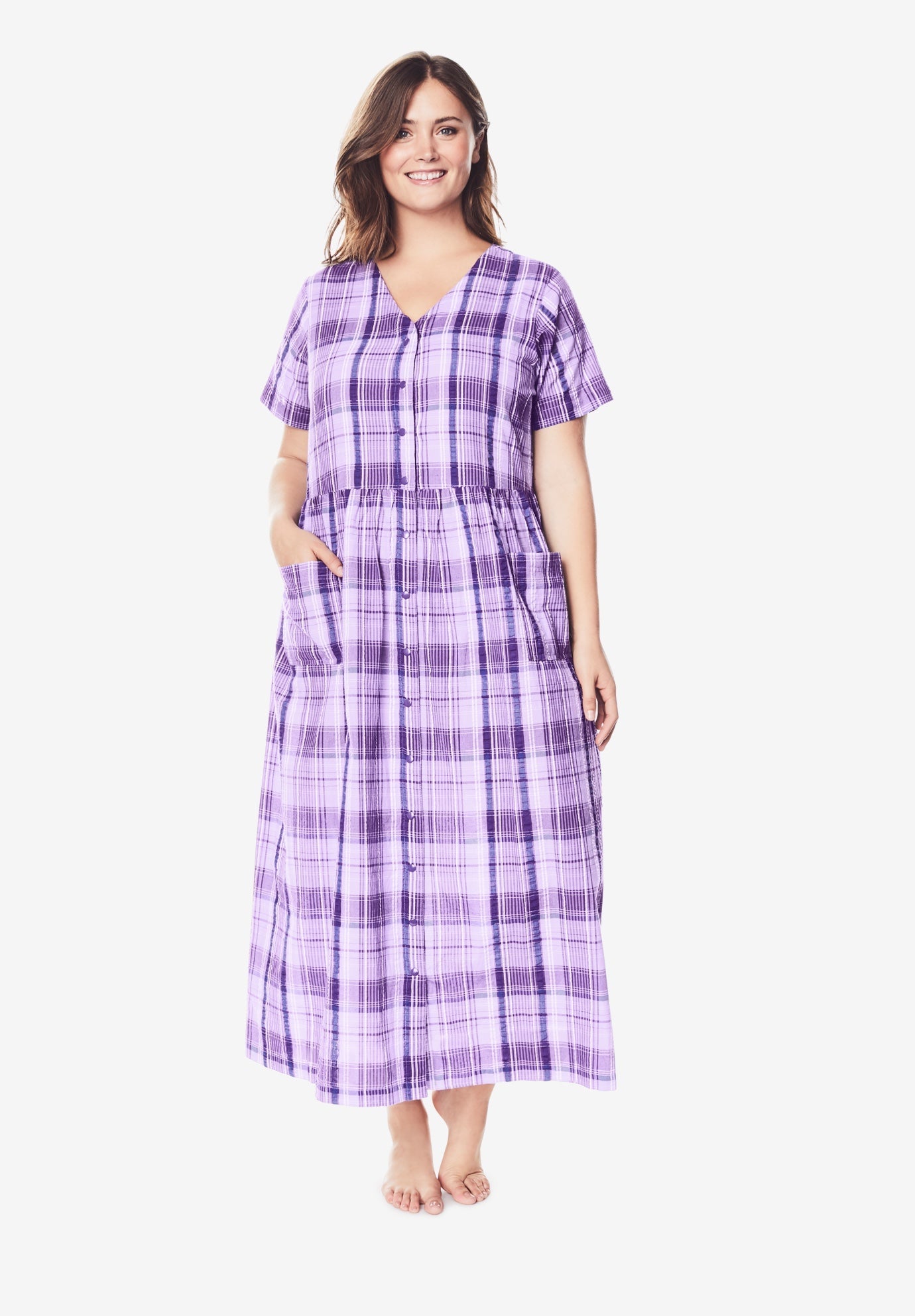 Long Seersucker Lounger Roaman's