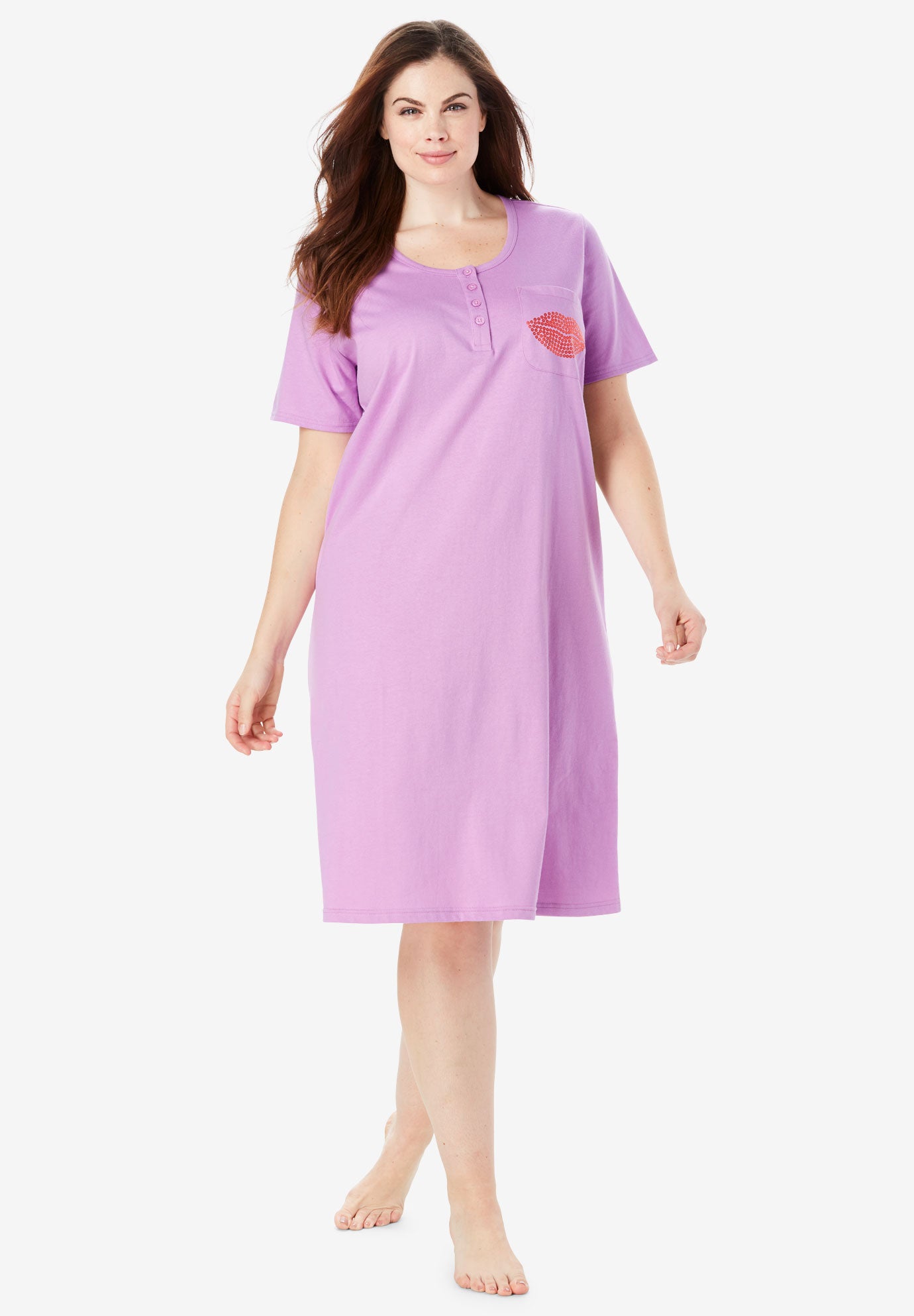 Cotton Sleepshirt Plus Size Sleepwear Roaman's