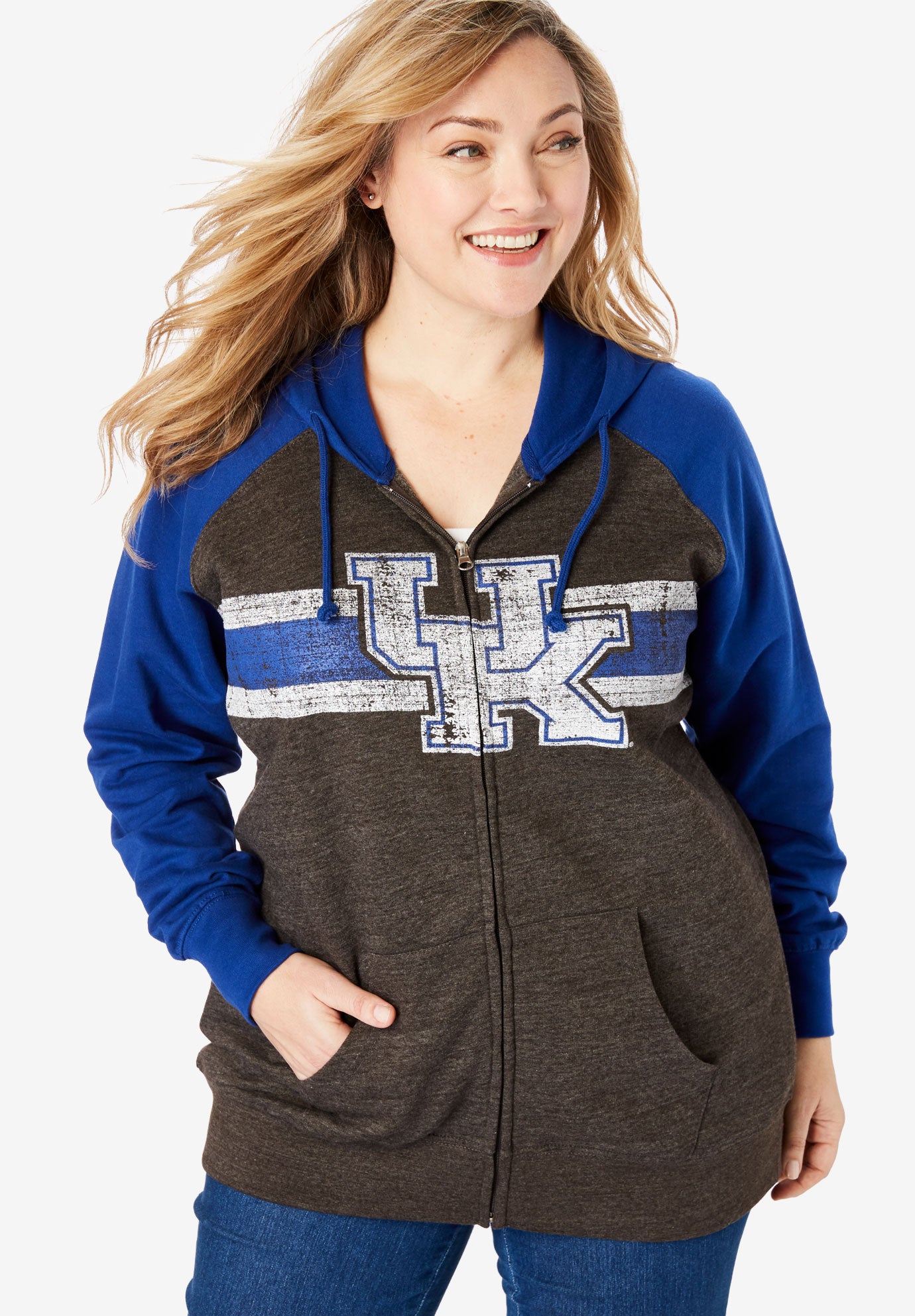 NCAA Team Logo Zip-Front Fleece Hoodie | Roaman's