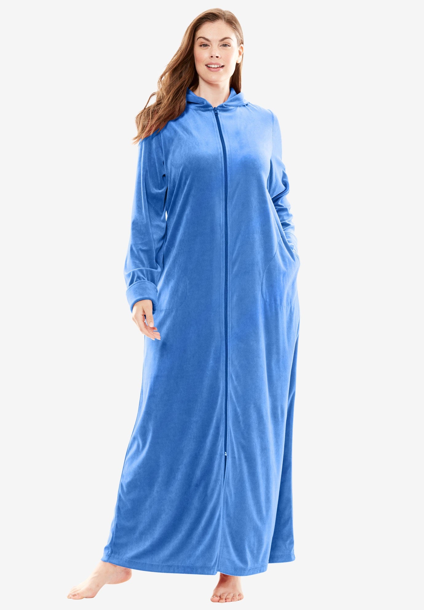 Hooded Velour Robe by Dreams & Co.® Roaman's