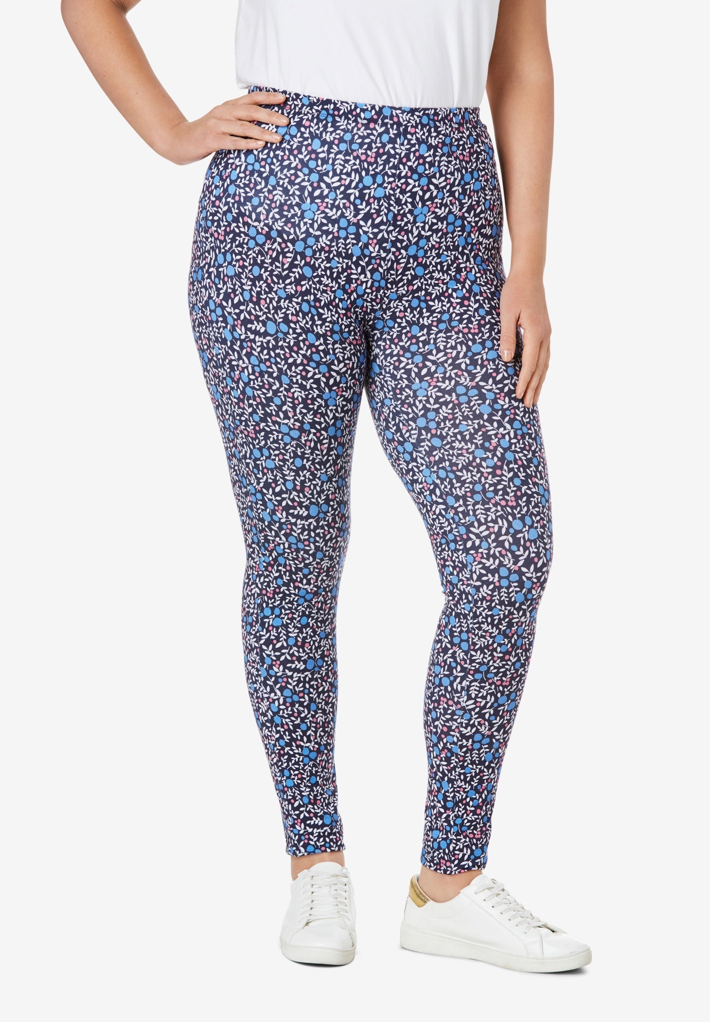 Cotton printed leggings clearance