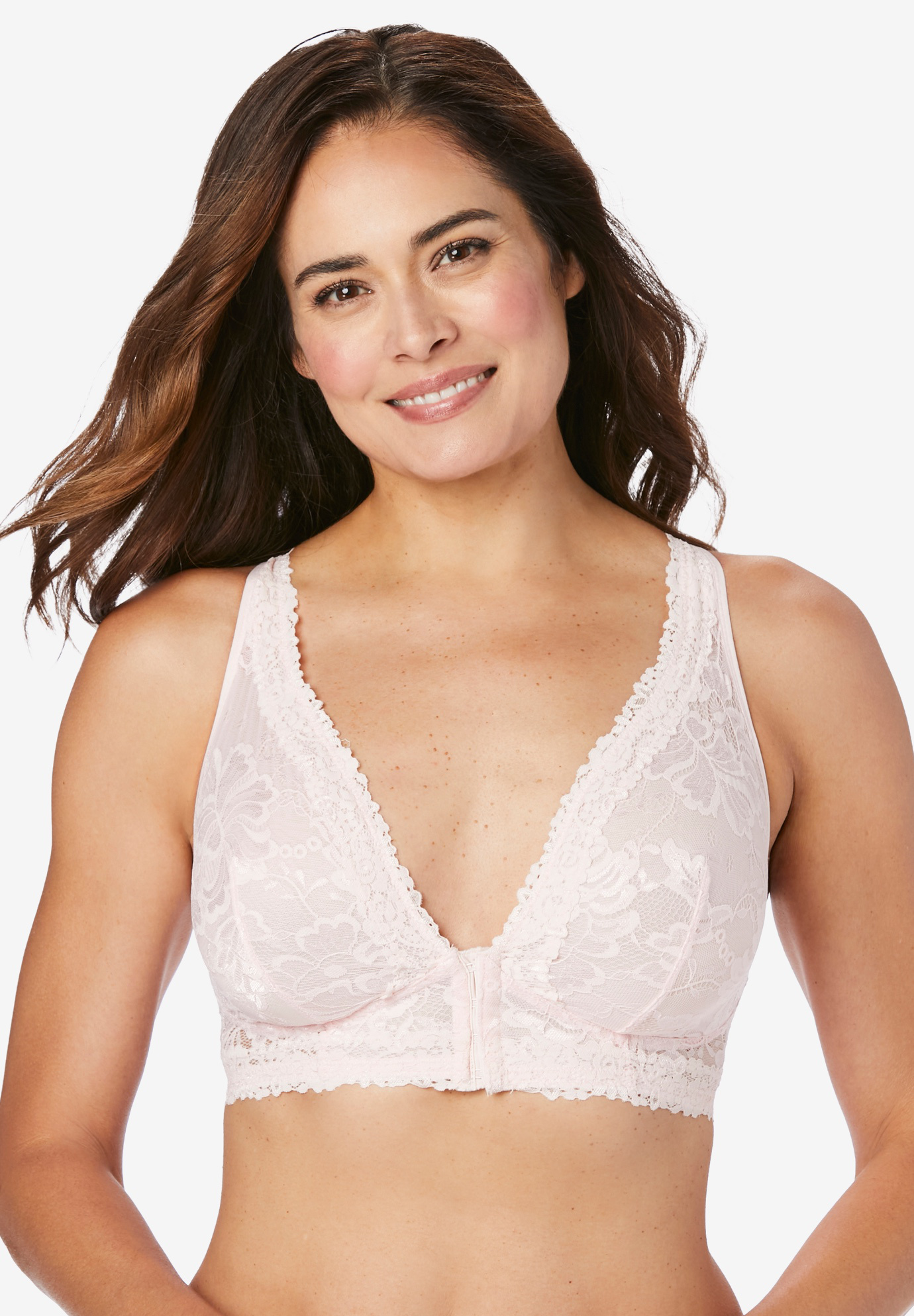 The Nola Lace Wirefree Front Closure Bralette , 