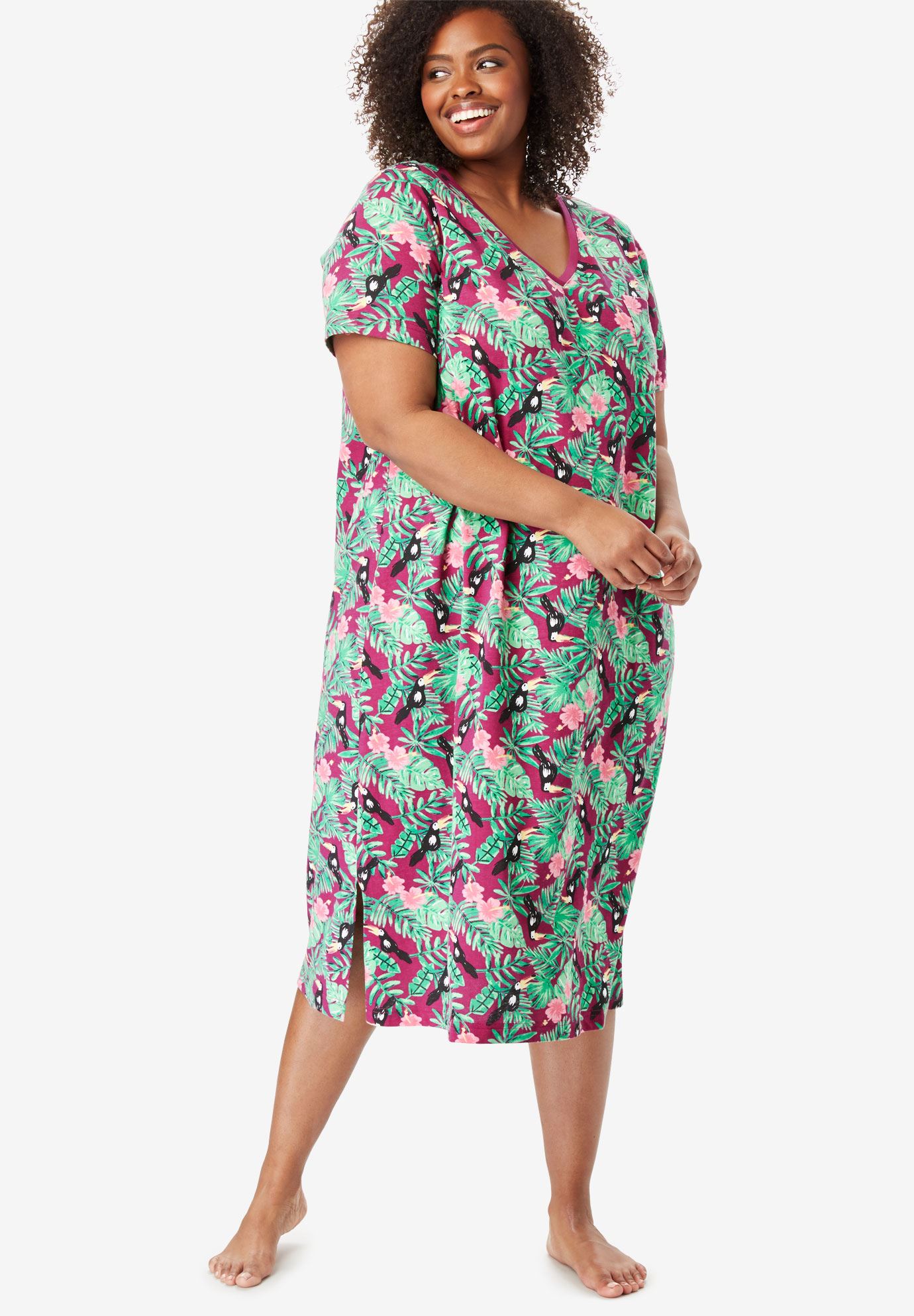 Long Print Sleepshirt by Dreams & Co® | Plus Size Sleepshirts | Roaman&#39;s