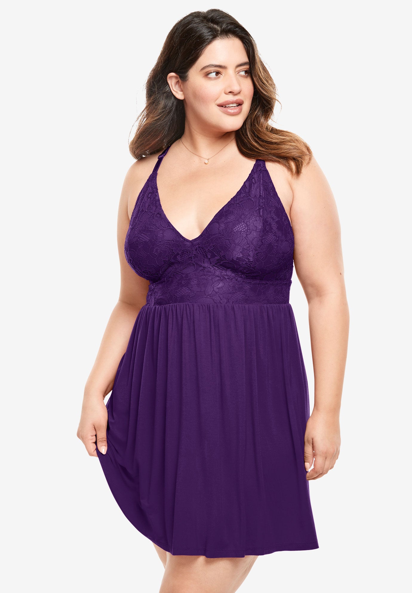 Lace Babydoll with Ruffle Trim - Effortless Femininity main image 1