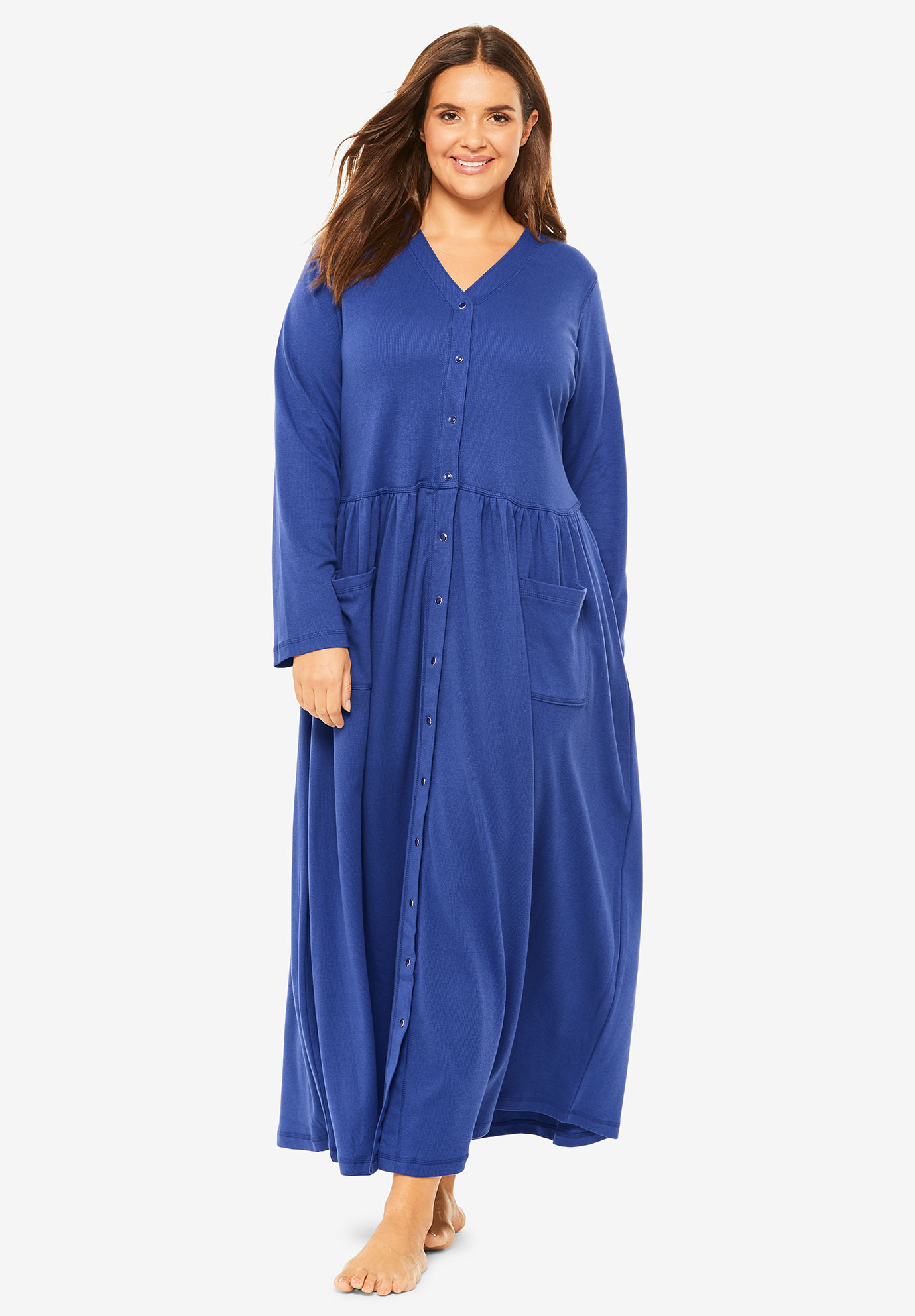 Long Knit Lounger by Only Necessities®| Plus Size Lounge Dresses | Roaman's