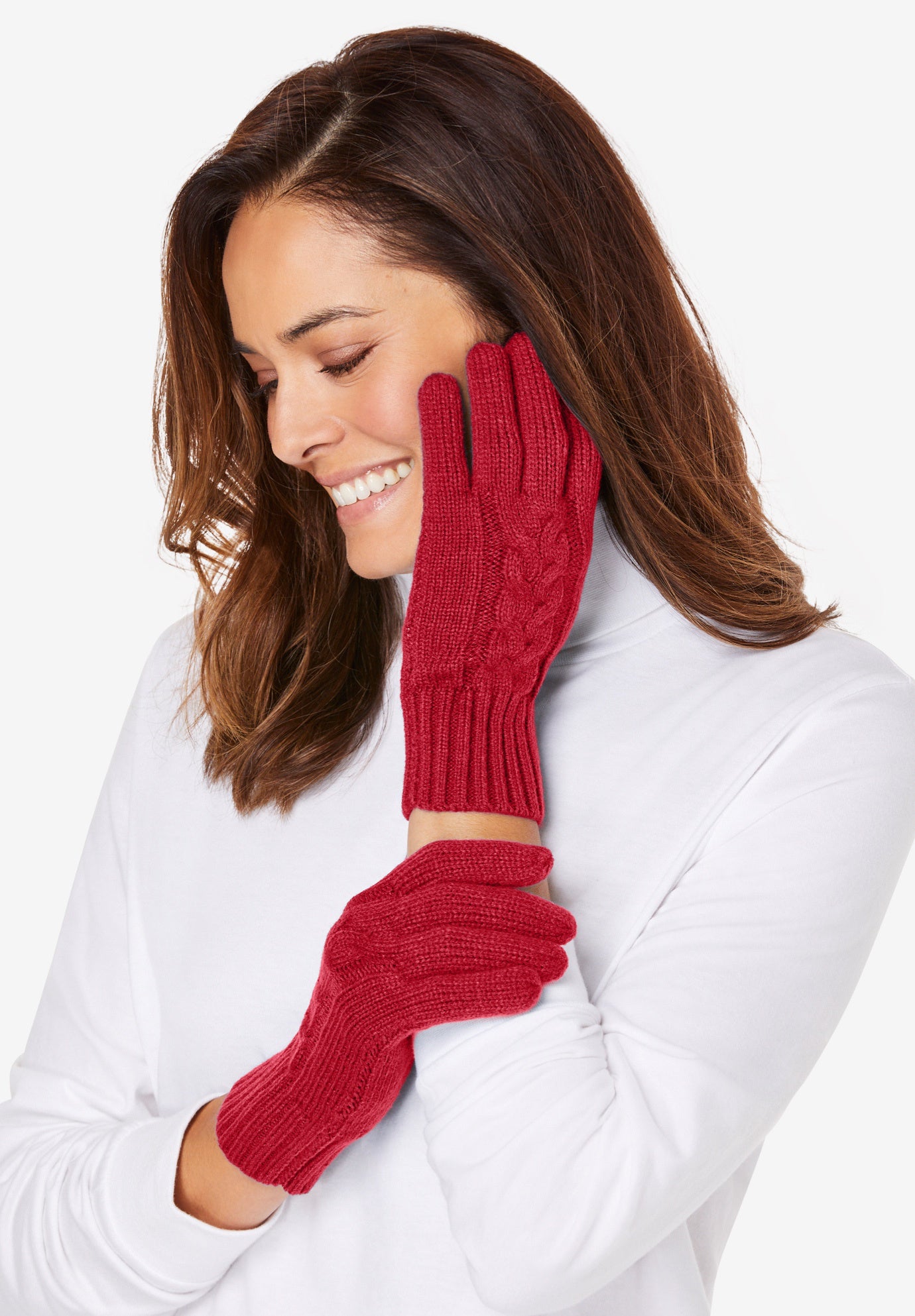 Womens Horseshoe Crochet Back Gloves With Leather Palm
