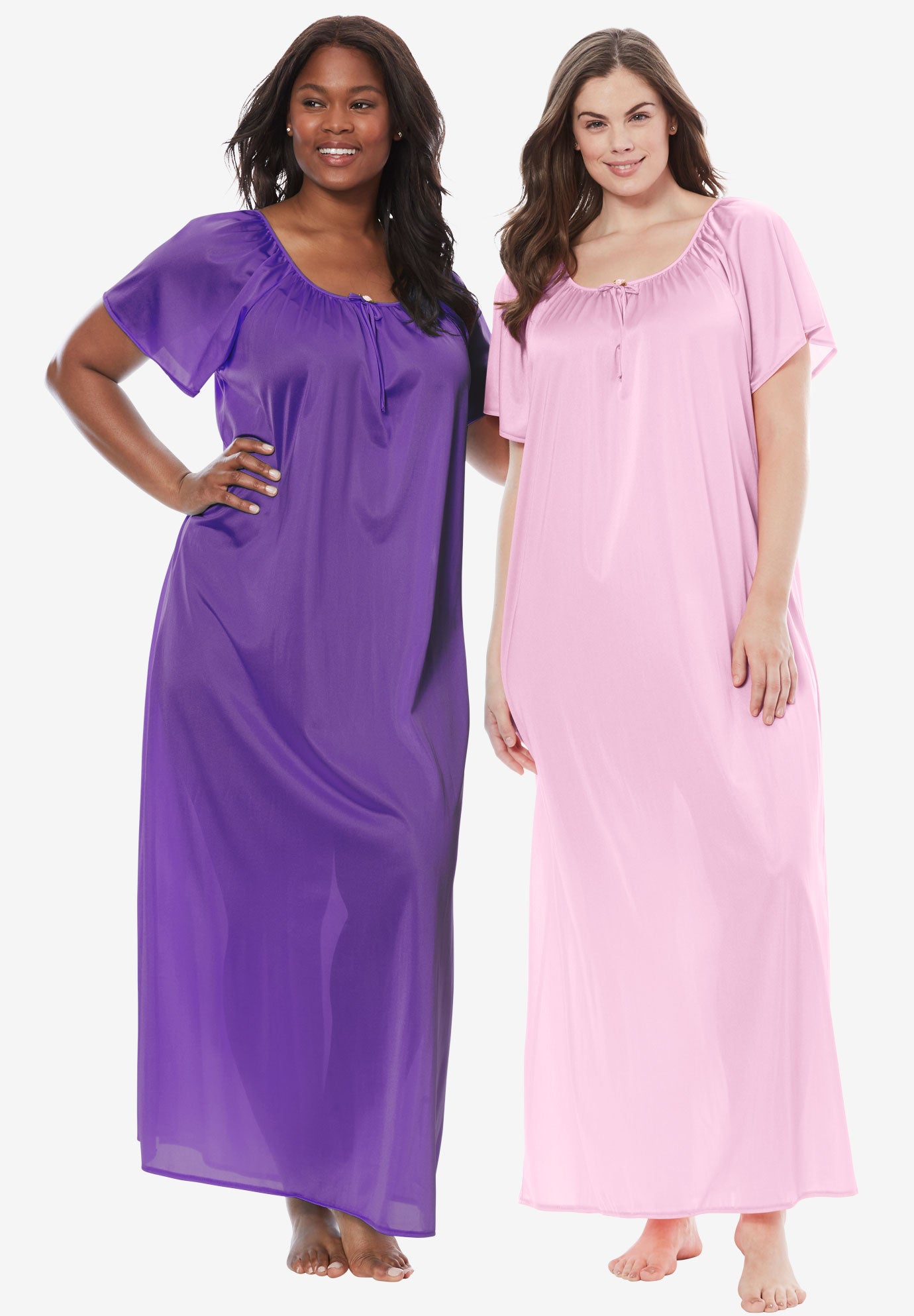 2Pack Long Nightgown Set by Only Necessities® Plus Size Clearance