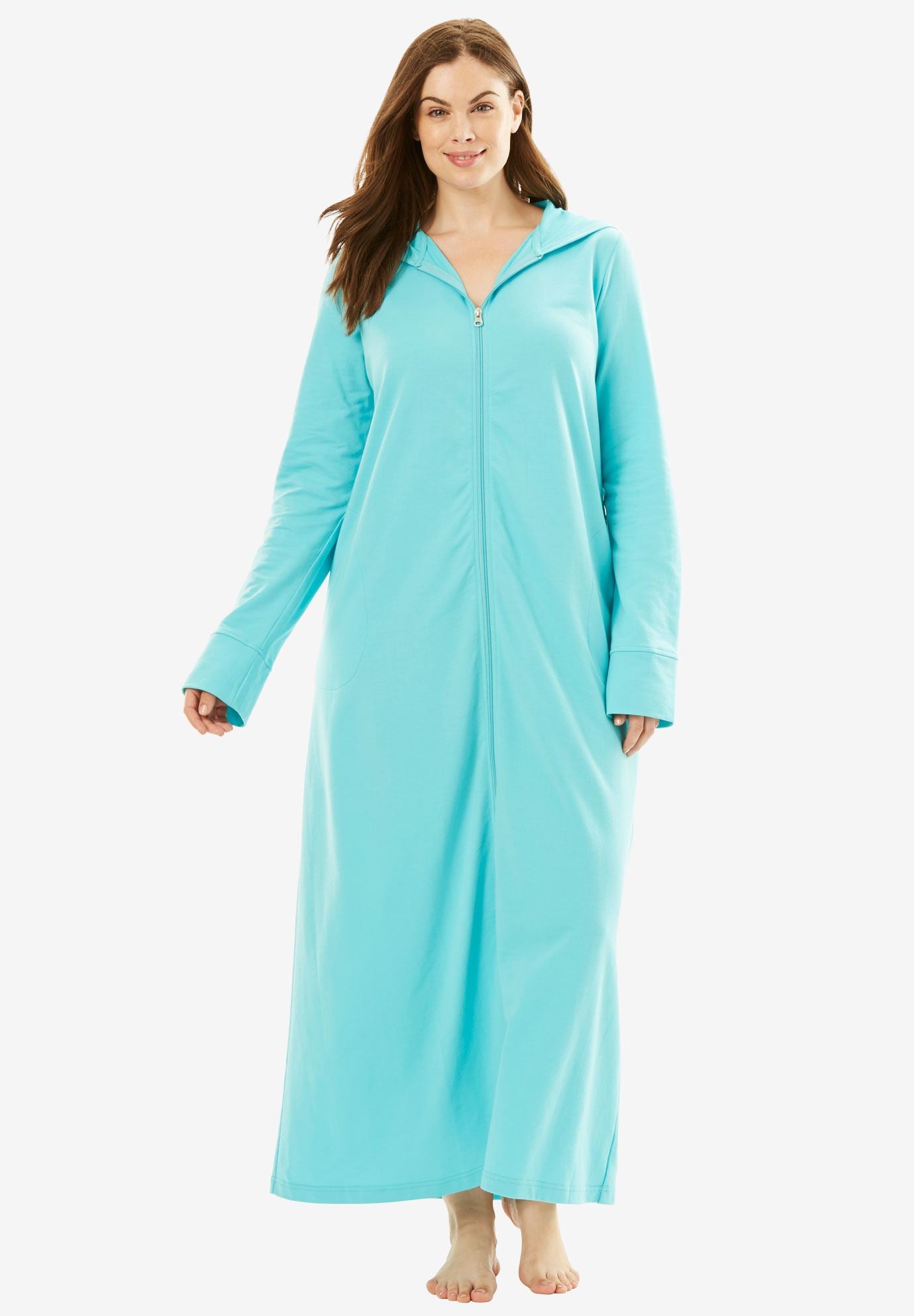 Long ZipFront Robe by Dreams & Co.® Plus Size Sleepwear Roaman's