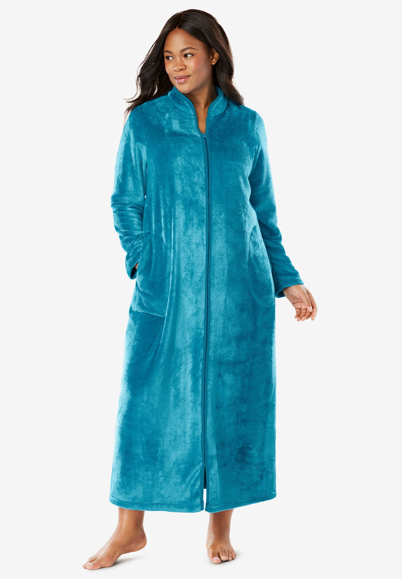 The Microfleece Robe by Dreams & Co.® Plus Size Sleepwear Roaman's