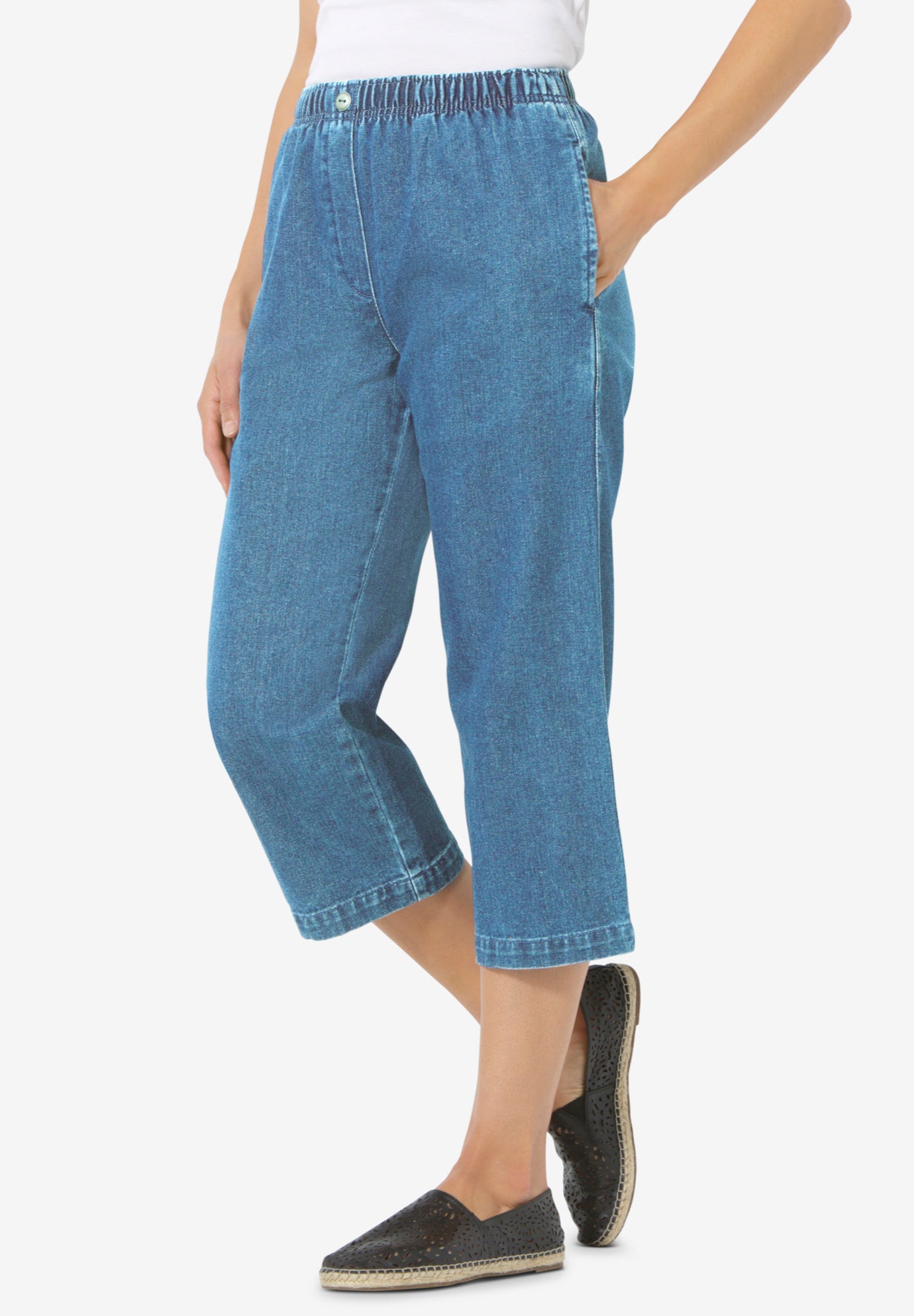 elastic waist capris