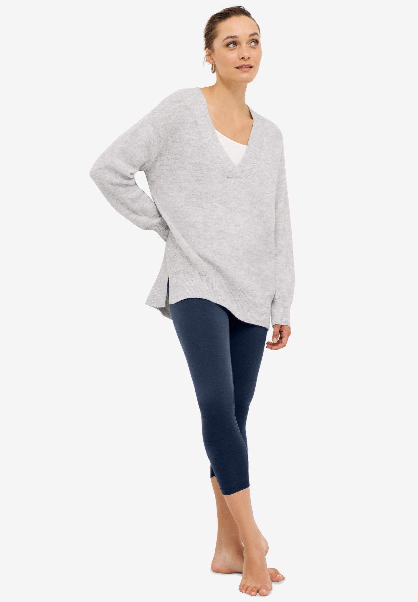Knit Capri Leggings | Roaman's