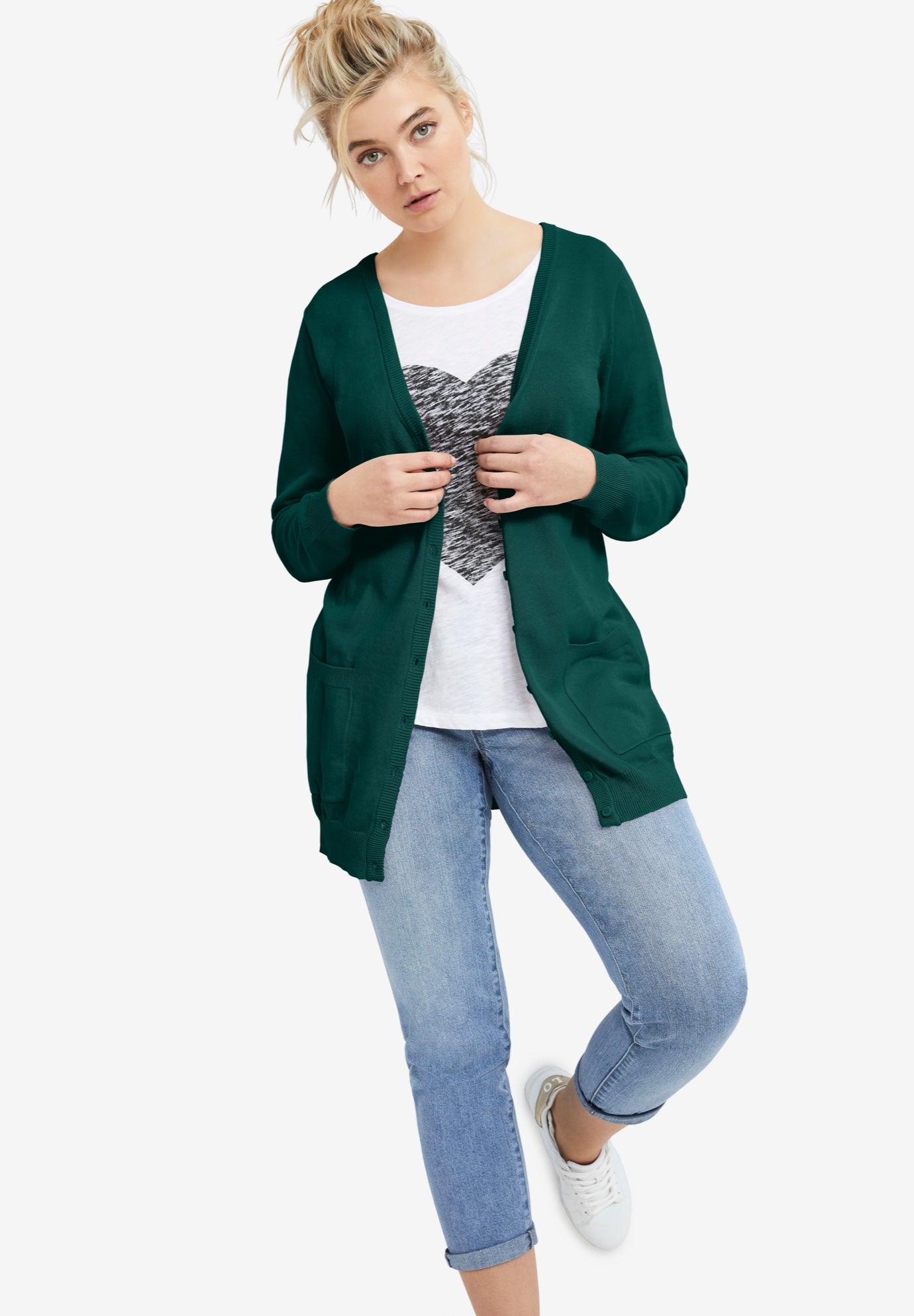 green boyfriend cardigan