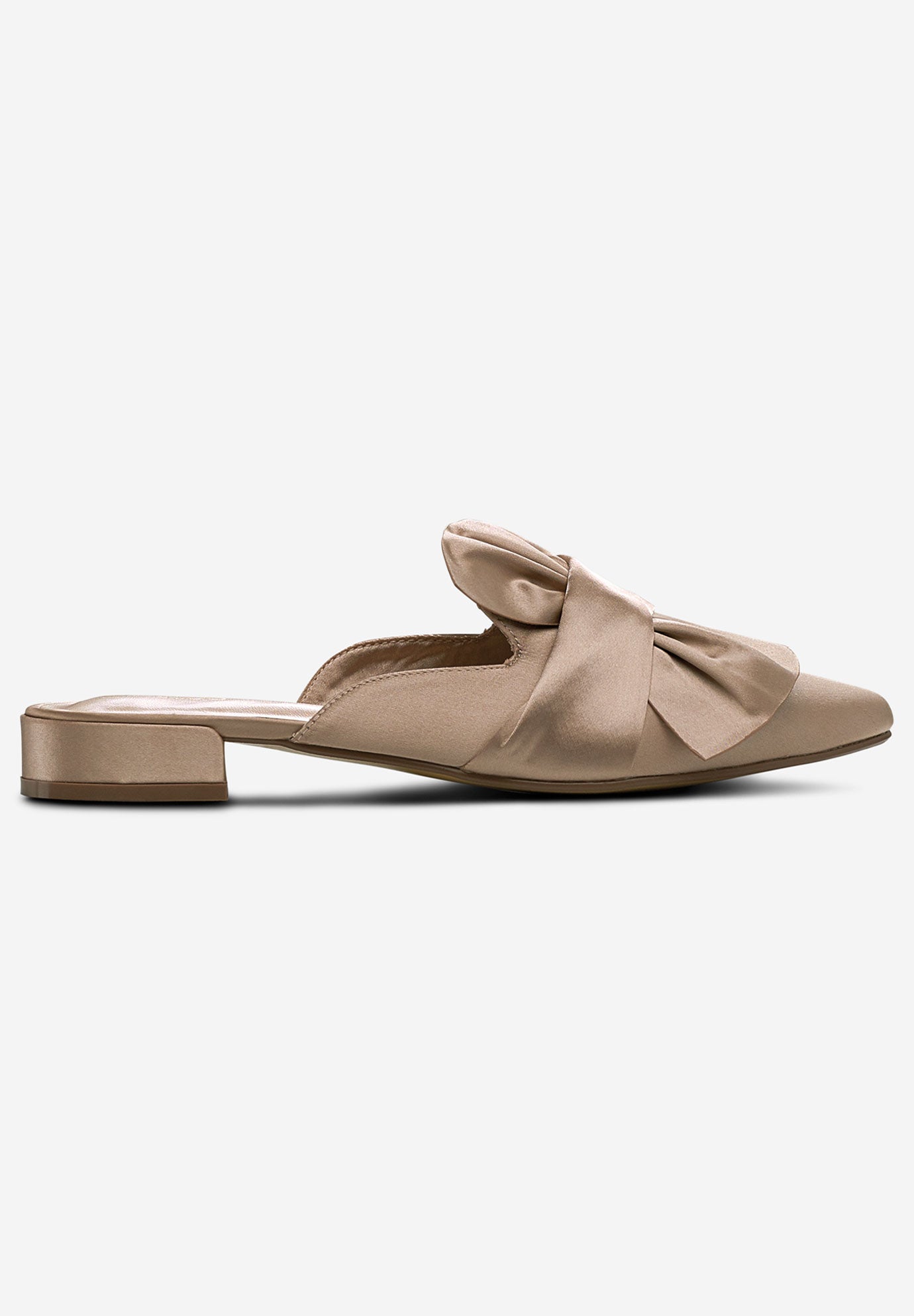 satin bow mules