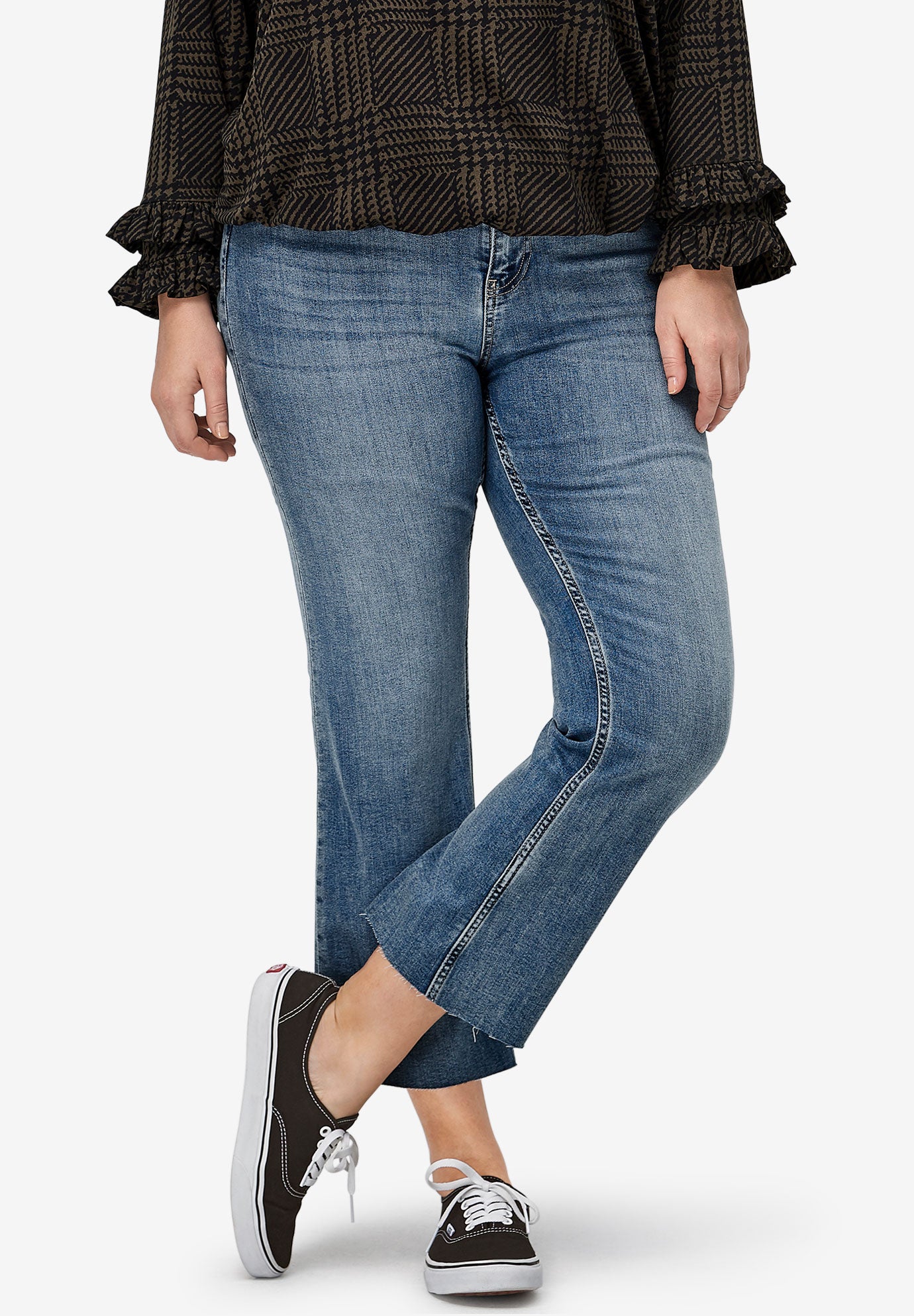 bootcut jeans with crop top