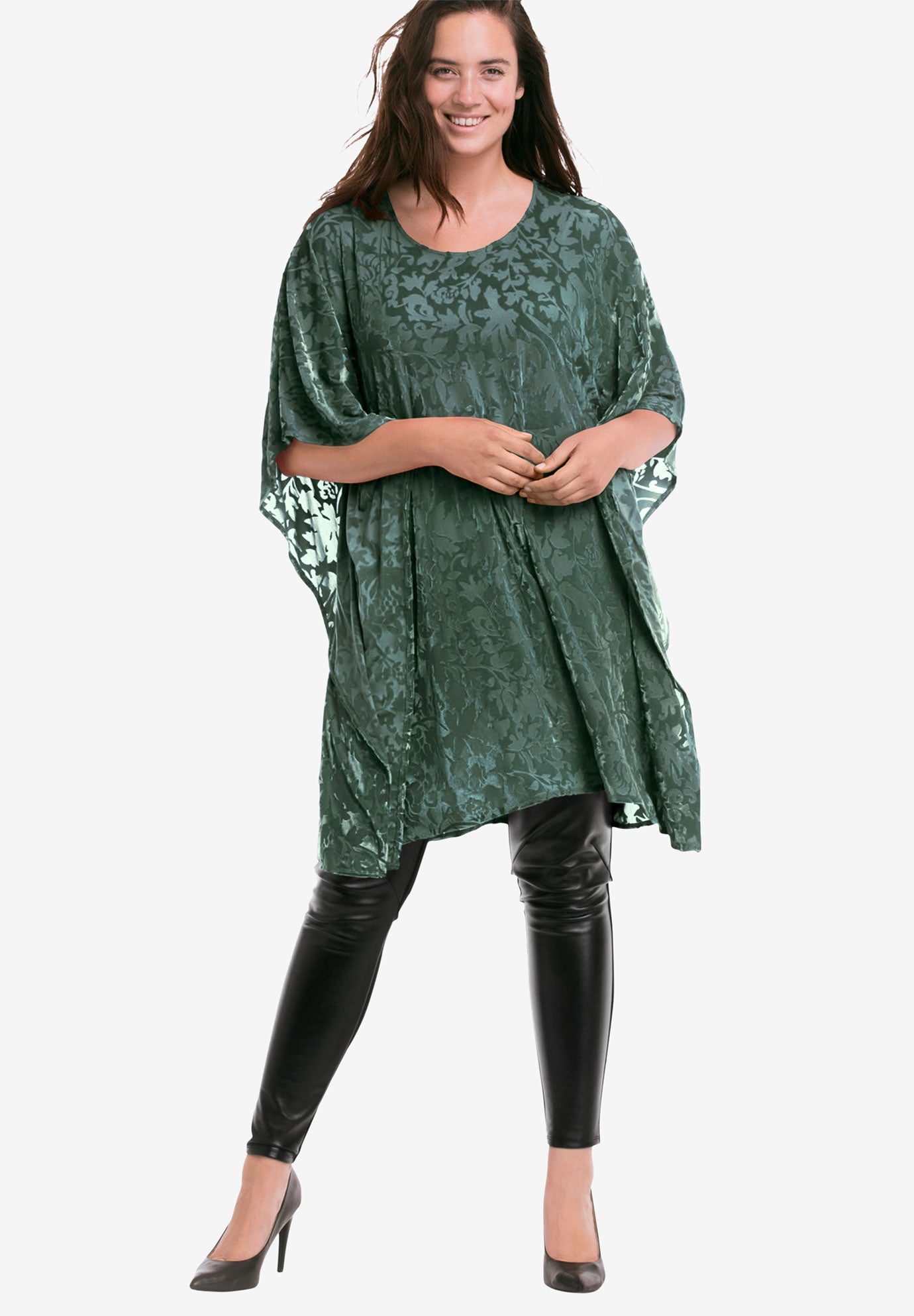 Burnout Velvet Tunic by ellos® Plus Size Tunics Roaman's