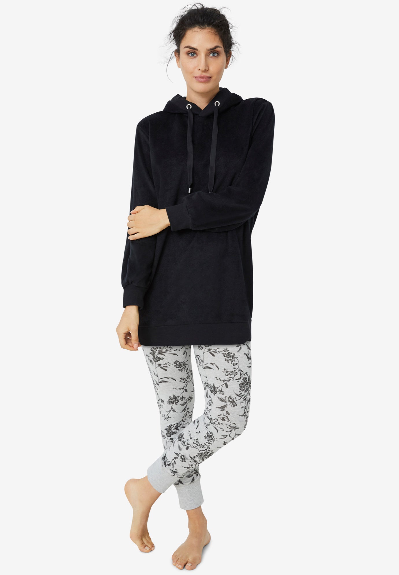 Hooded Fleece Lounge Tunic by ellos® | Roaman's