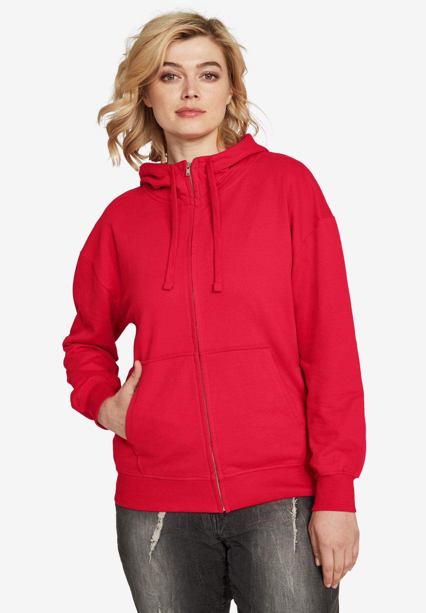 Download Zip-Front Fleece Hoodie by ellos®| Plus Size Hoodies ...