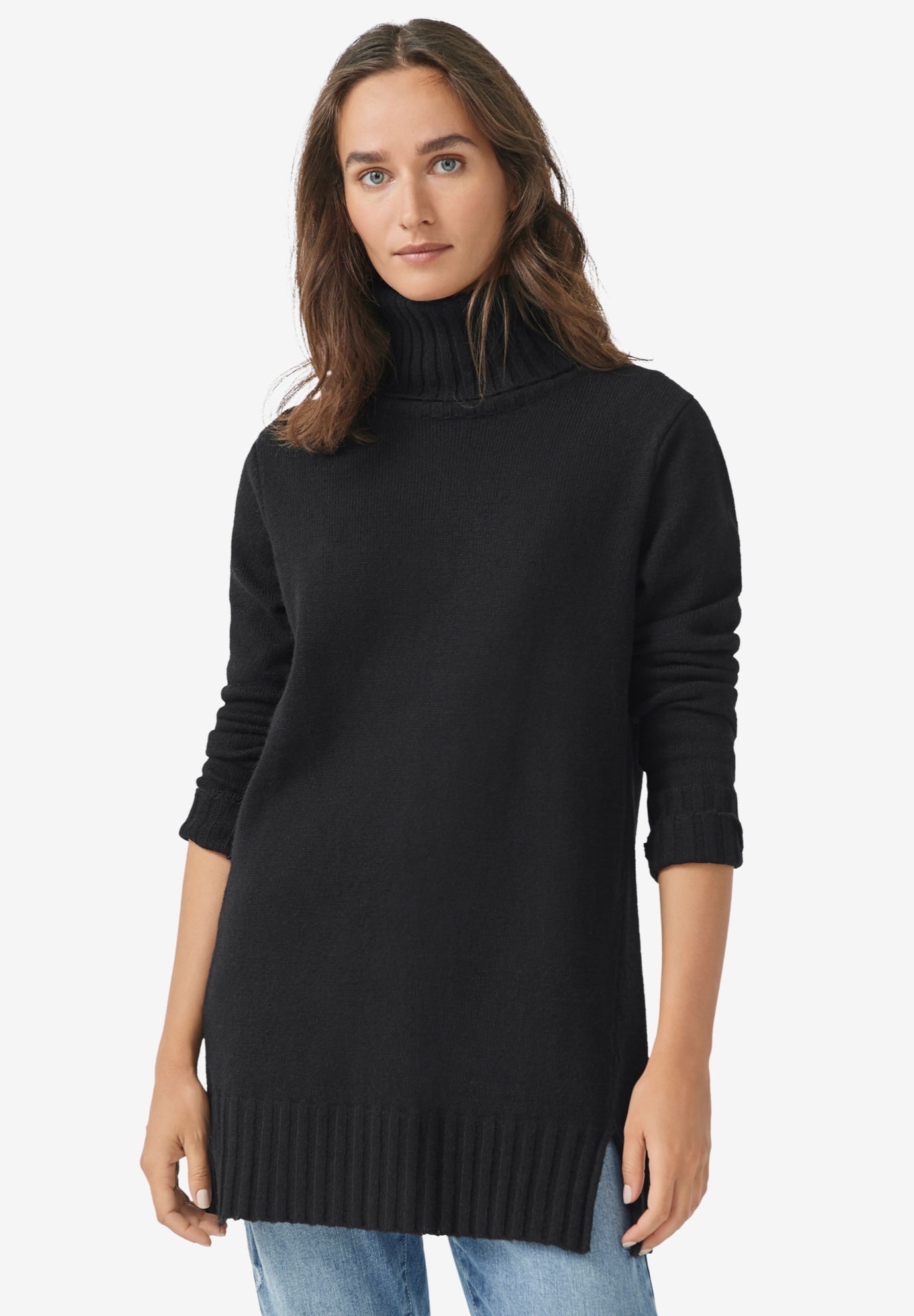 ribbed tunic sweater