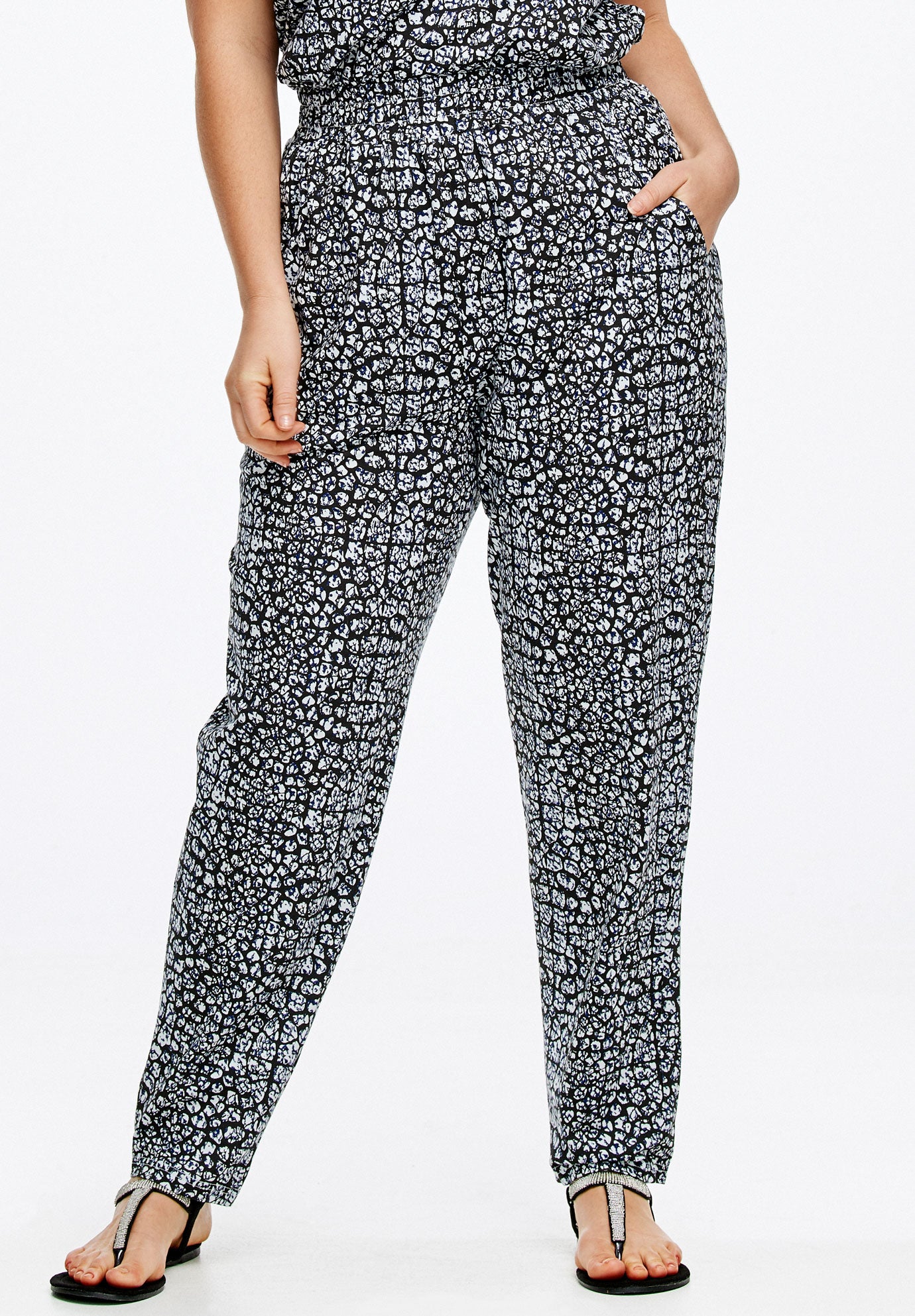 elastic waist pants for elderly woman