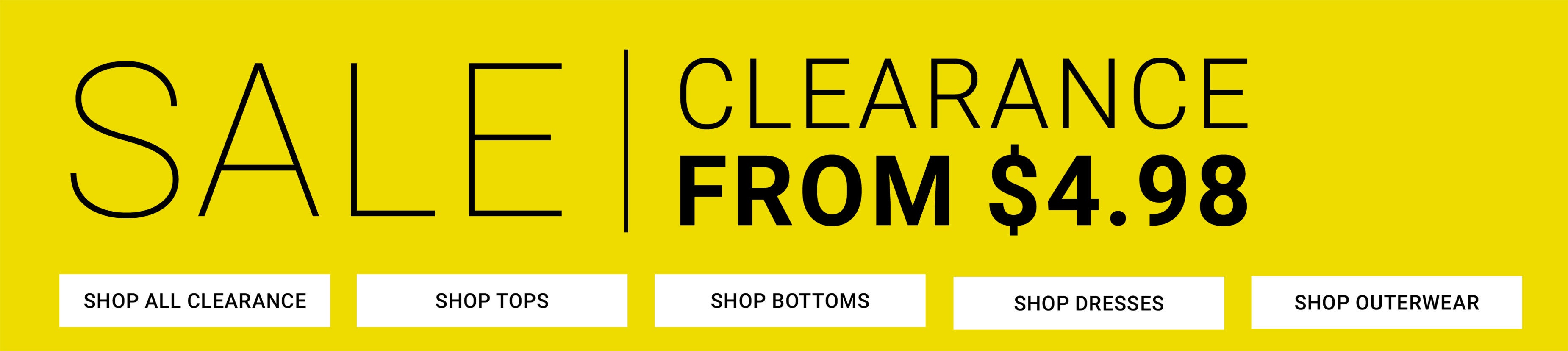 Sale — Clearance from $4.98