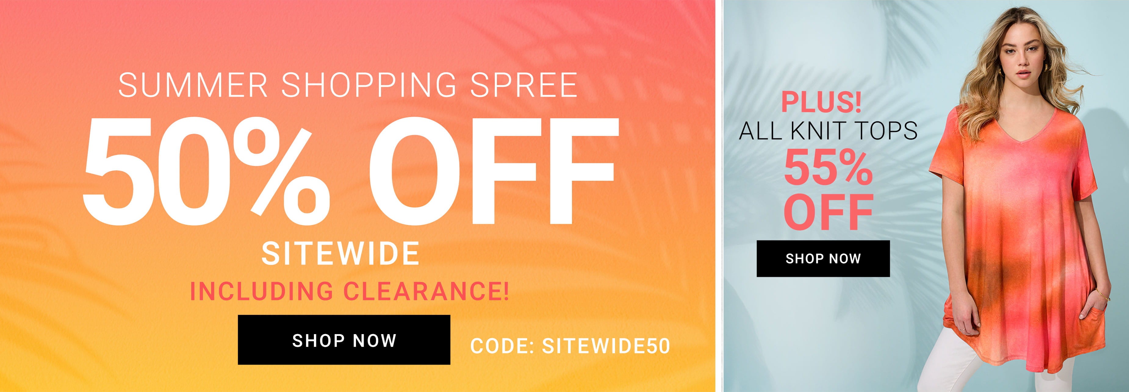 Summer Shopping Spree — 50% Off Sitewide Including Clearance