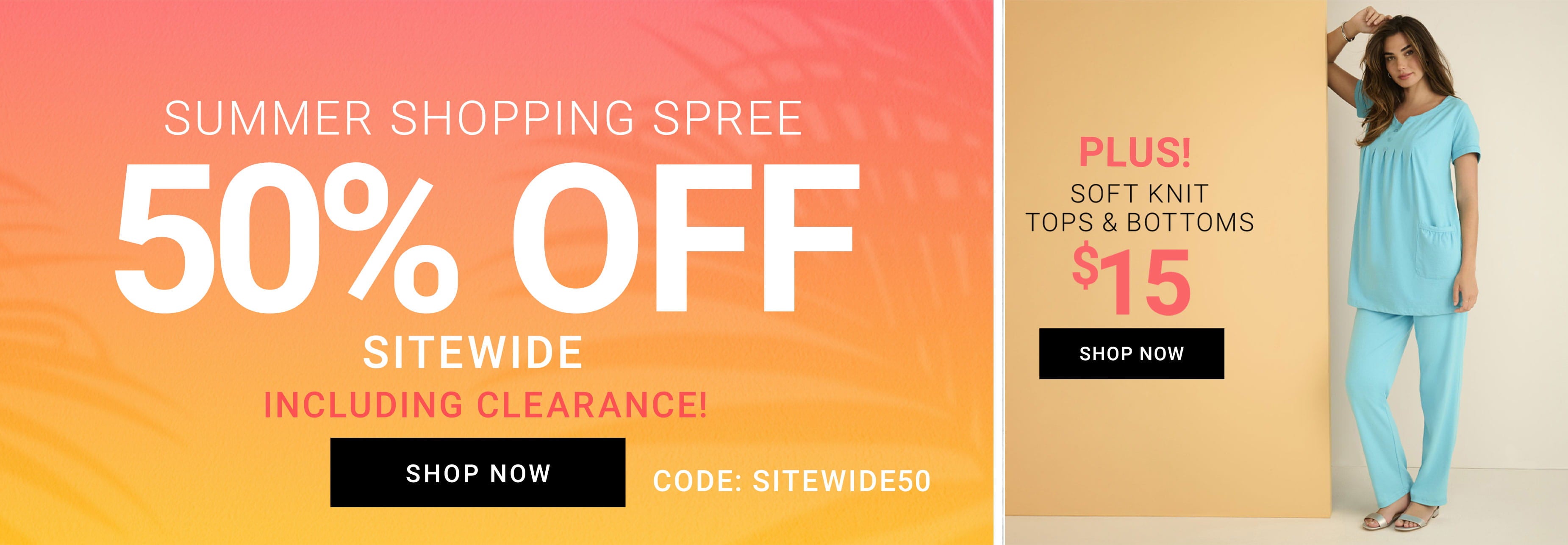 Summer Shopping Spree — 50% Off Sitewide Including Clearance