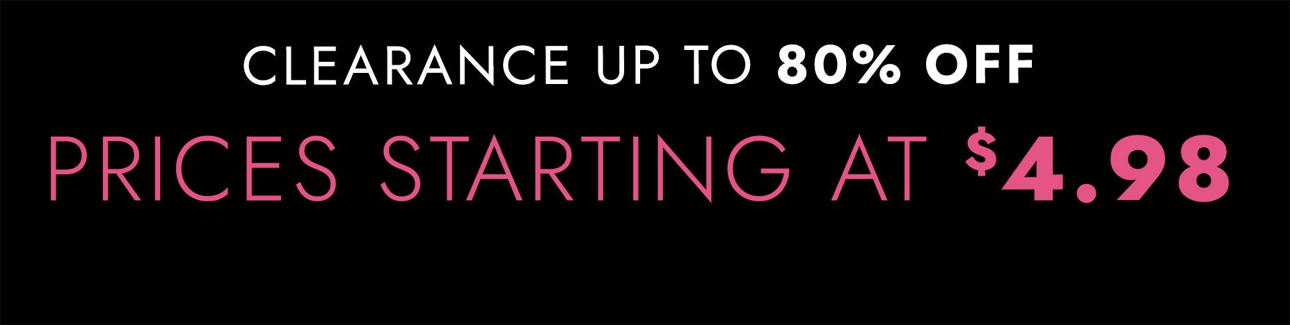 up to 80% off clearance